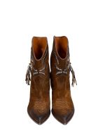 Elena Iachi Texan Ankle Boots In Leather Color Suede Elena Iachi Texan Ankle Boots In Leather Color Suede - leather color