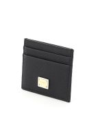 Dolce & Gabbana Leather Card Holder With Logo Plaque Dolce & Gabbana Leather Card Holder With Logo Plaque - Nero