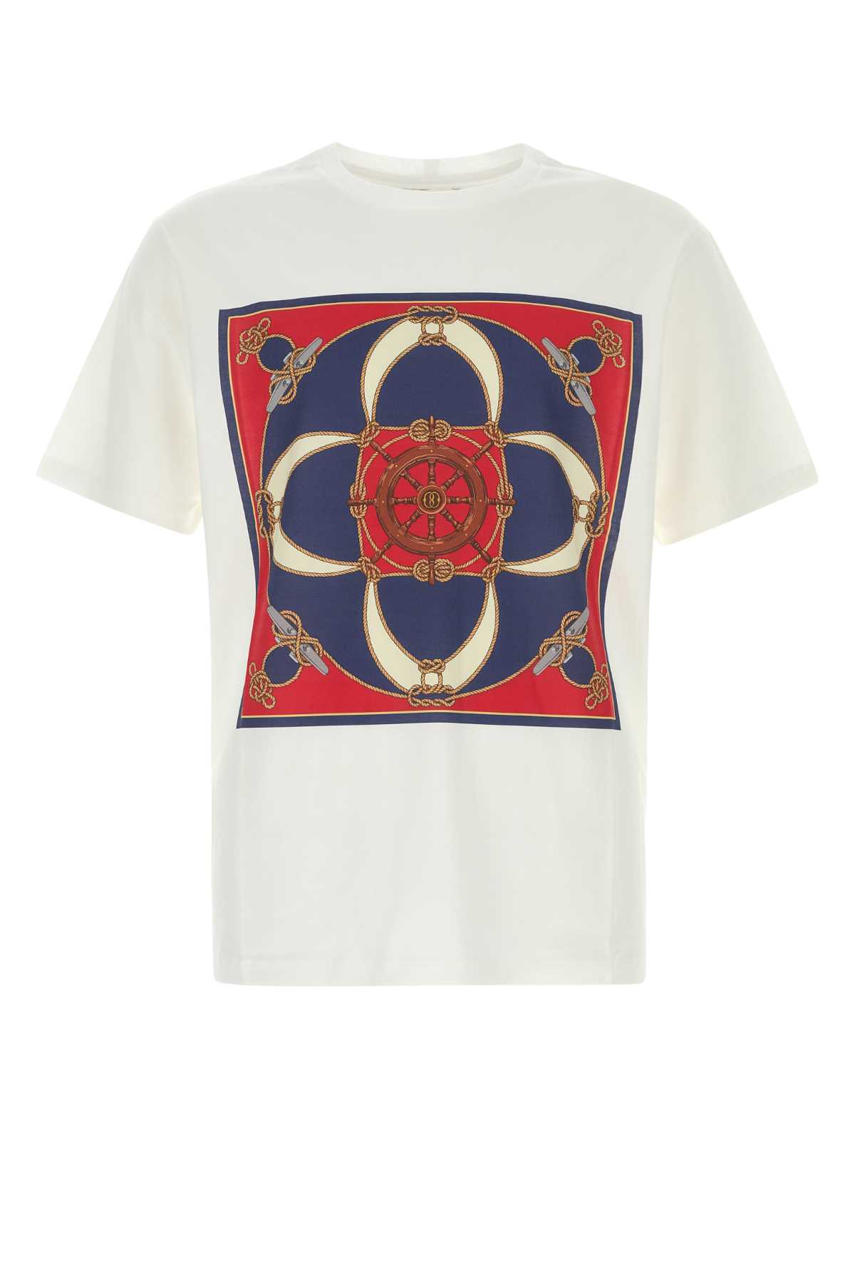 Tシャツ・カットソー BALLY FW24 White cotton t-shirt (MJE04TCO018 U001) Bally White Organic Cotton T-shirt with Logo – LOZURI®