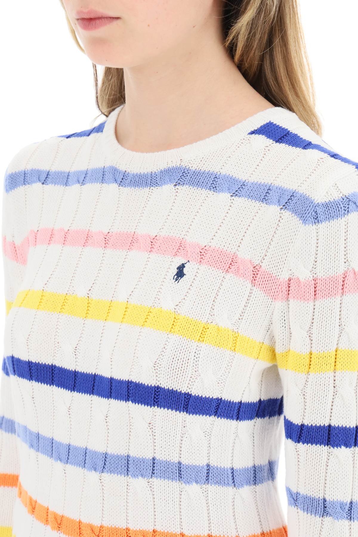 Polo Ralph Lauren Striped Cable Knit Sweater | italist, ALWAYS