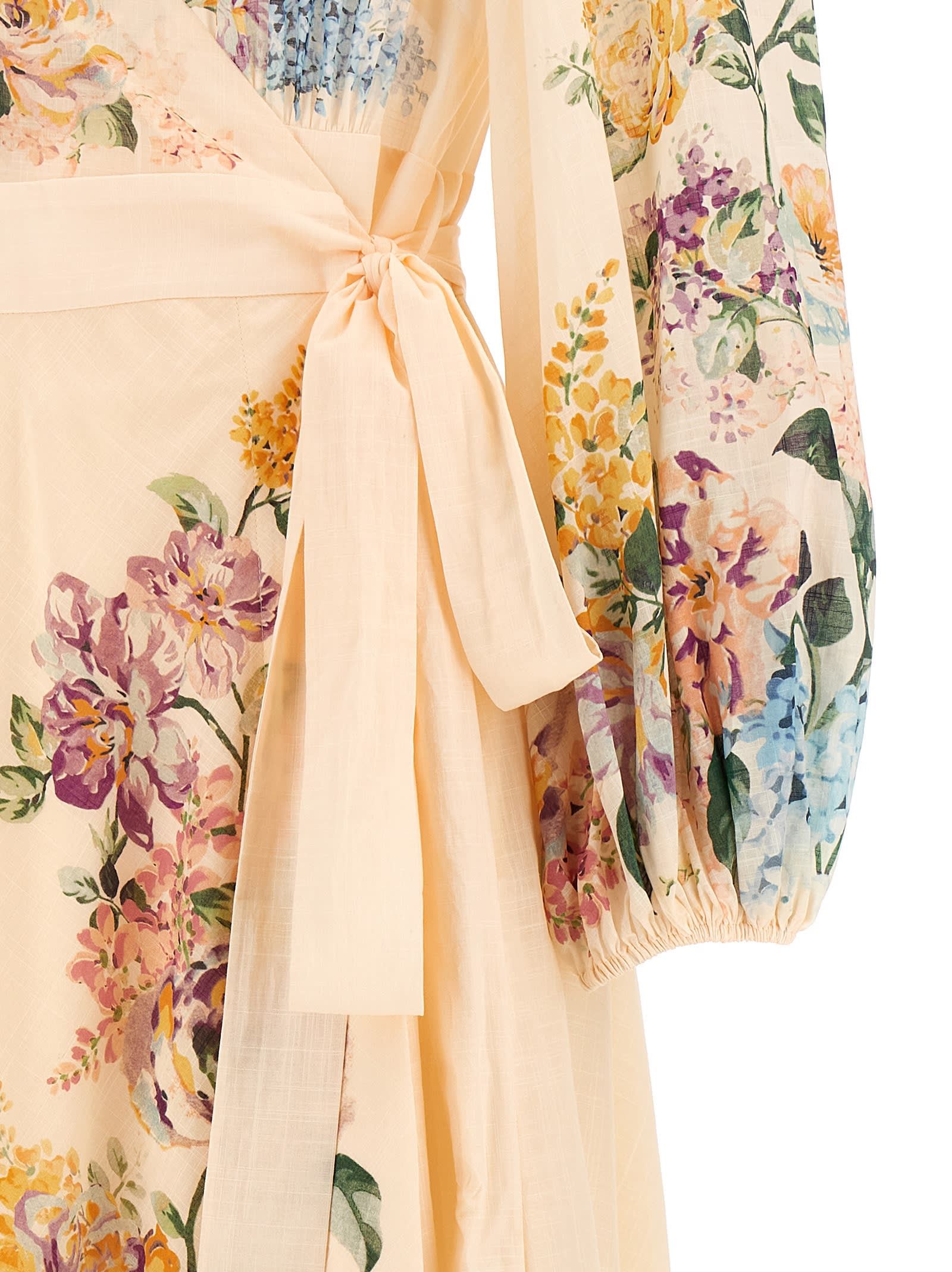 パーティードレス ZIMMERMANN halliday midi wrap dress with pockets 1408DSS241 Zimmermann HALLIDAY MIDI WRAP DRESS WITH POCKETS