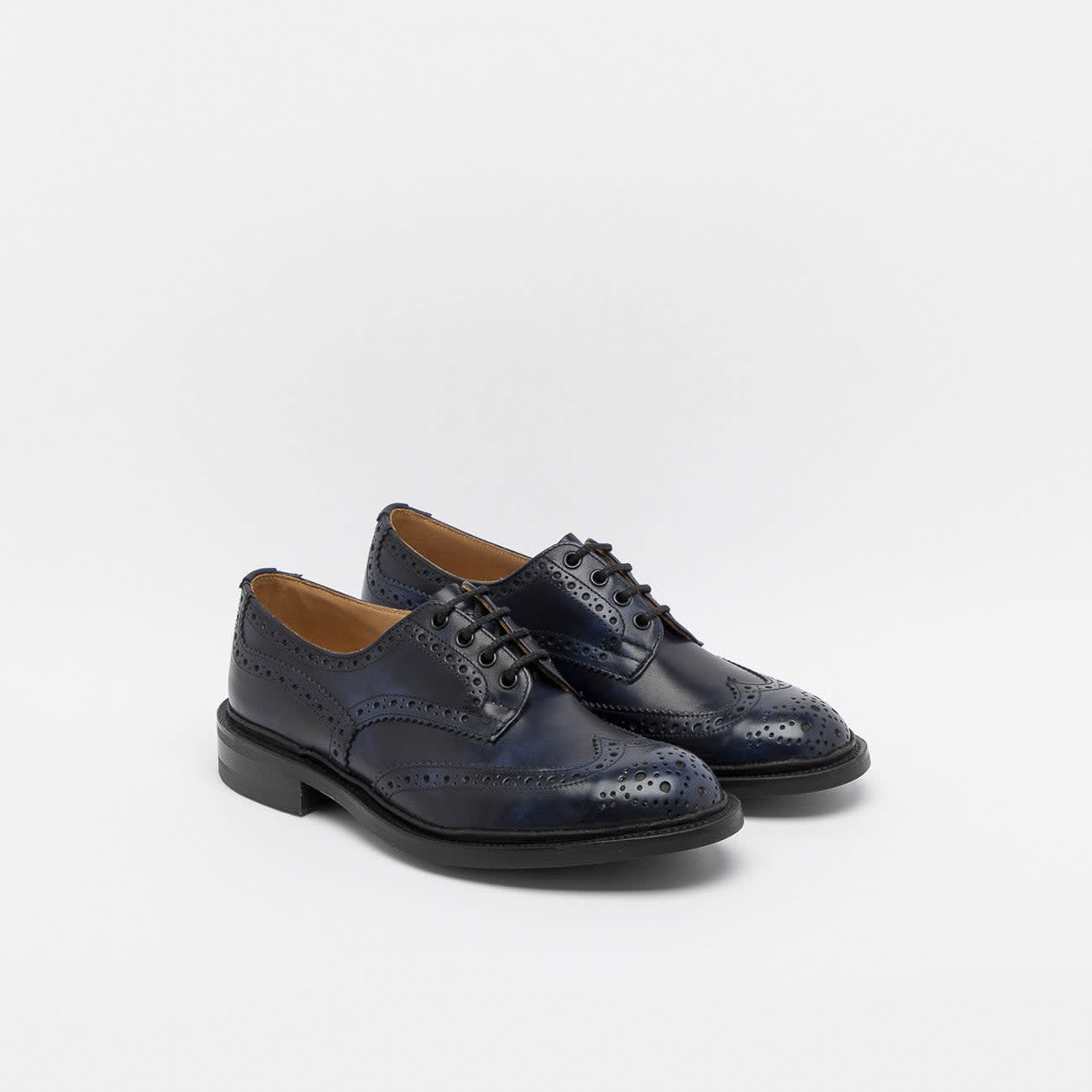 Bourton Navy Museum Calf Full Brogue Derby Shoe