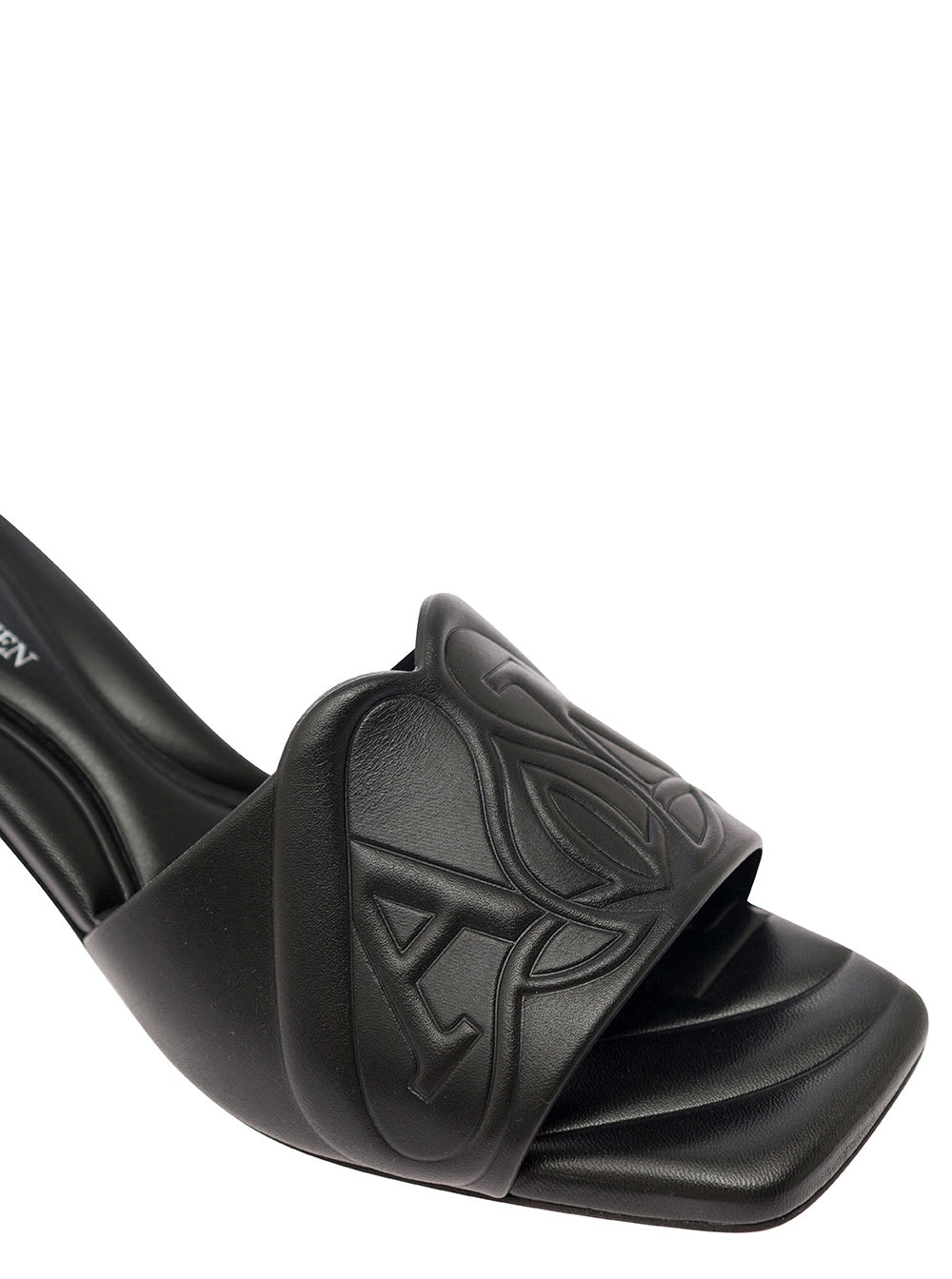 サンダル・ミュール Alexander Mcqueen Black Slip-On Sandals With Stiletto Heel Alexander McQueen Black Slip-on Sandals | italist