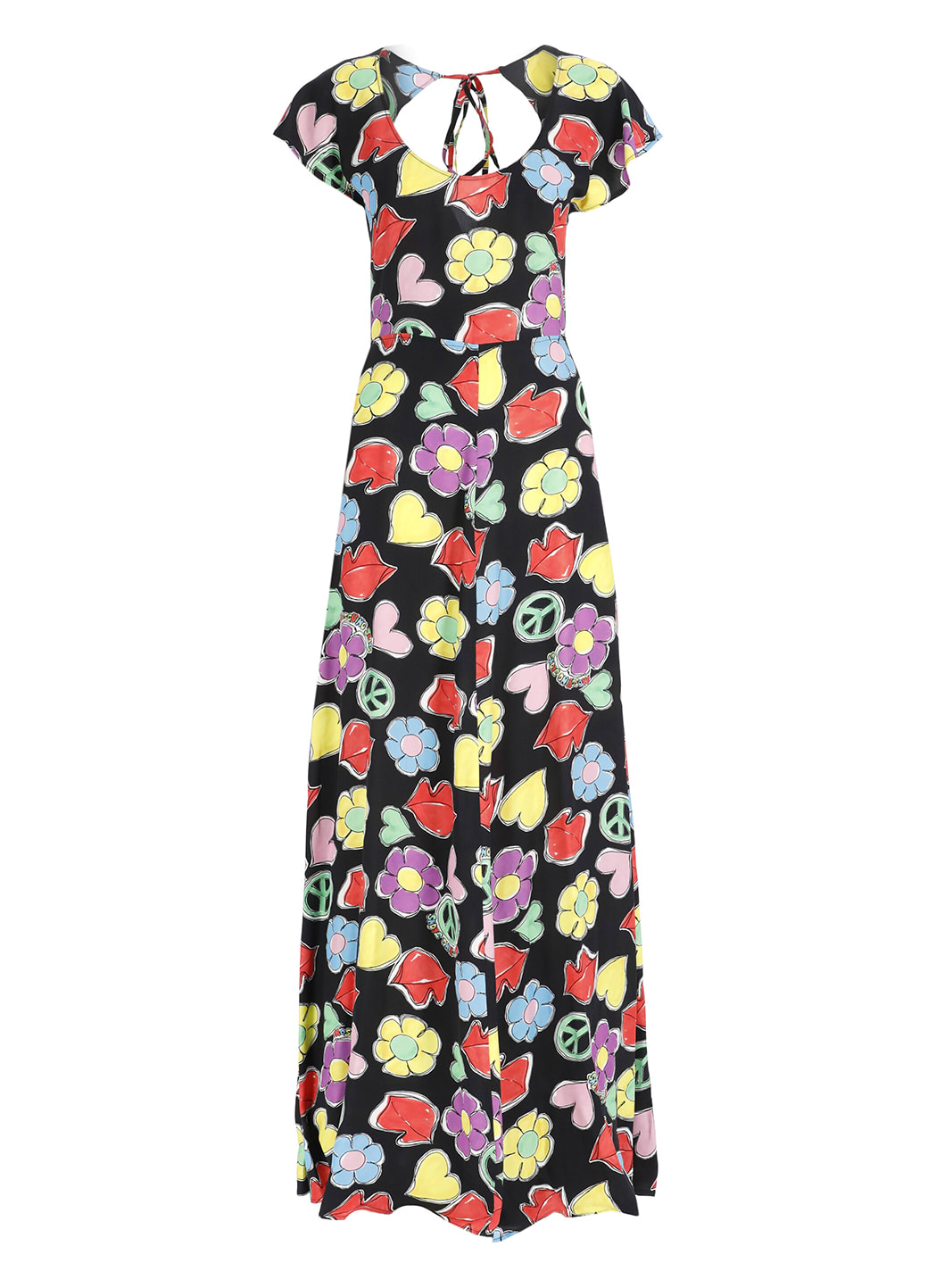 symbol print long dress