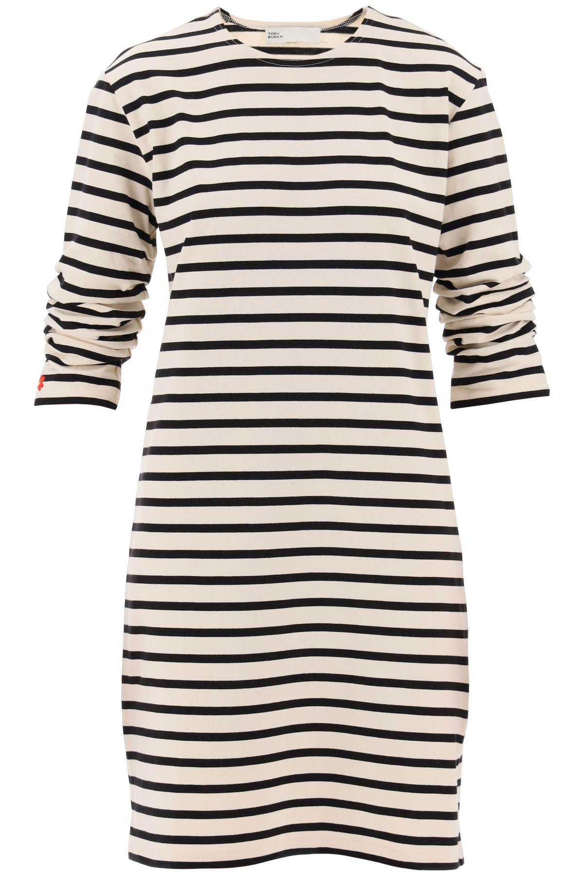 scrunched sleeve jersey t-shirt dress