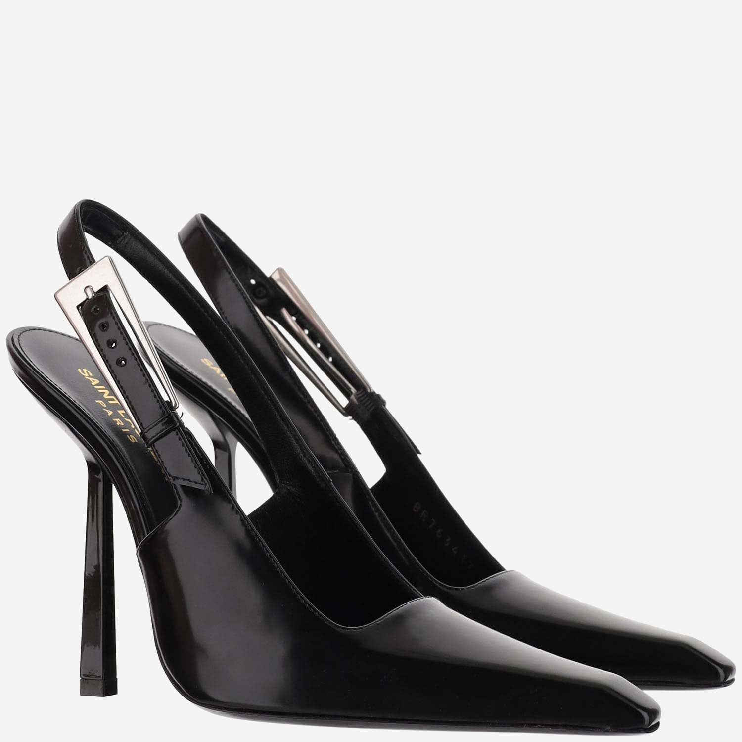 Shop Saint Laurent Lee Slingback Pumps In Patent Leather