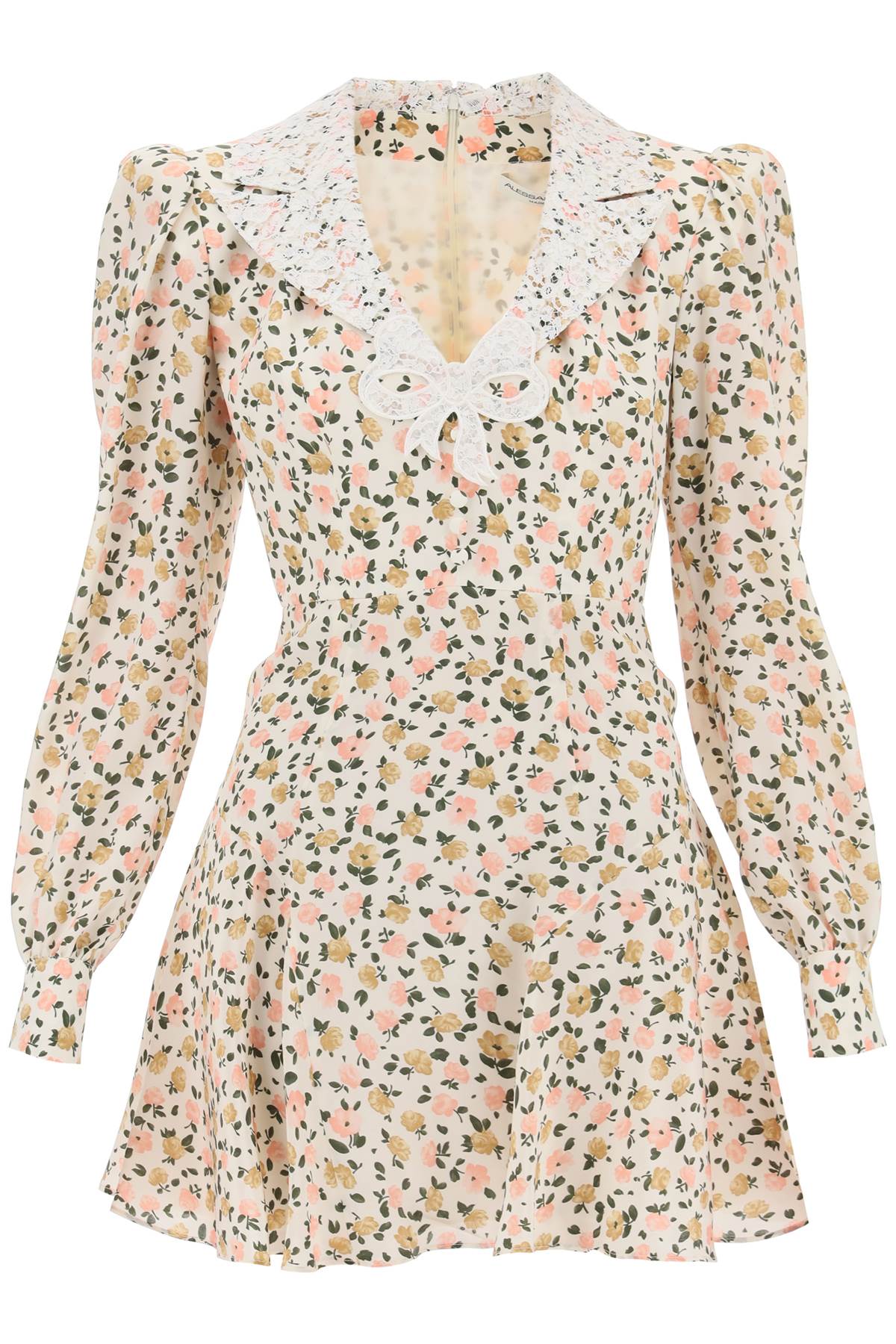 lace collar floral printed dress