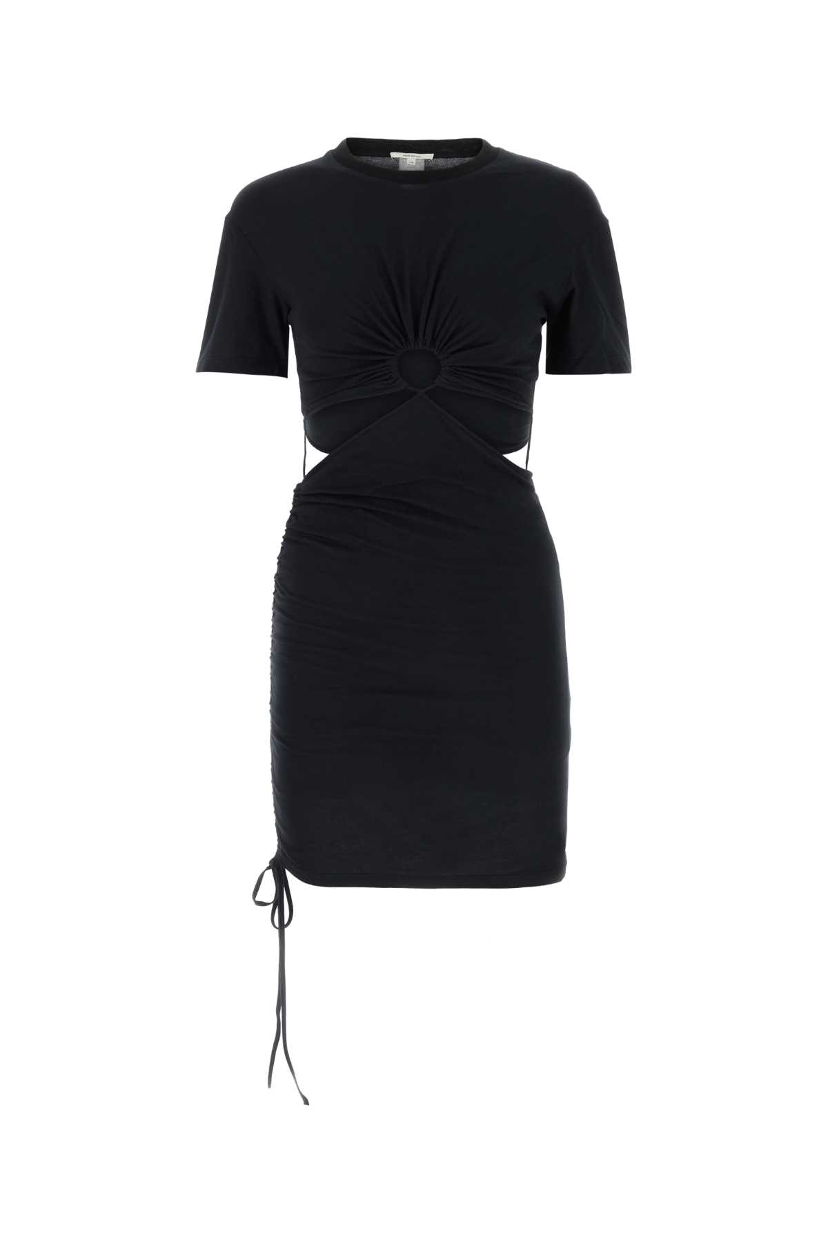 black cotton mini dress