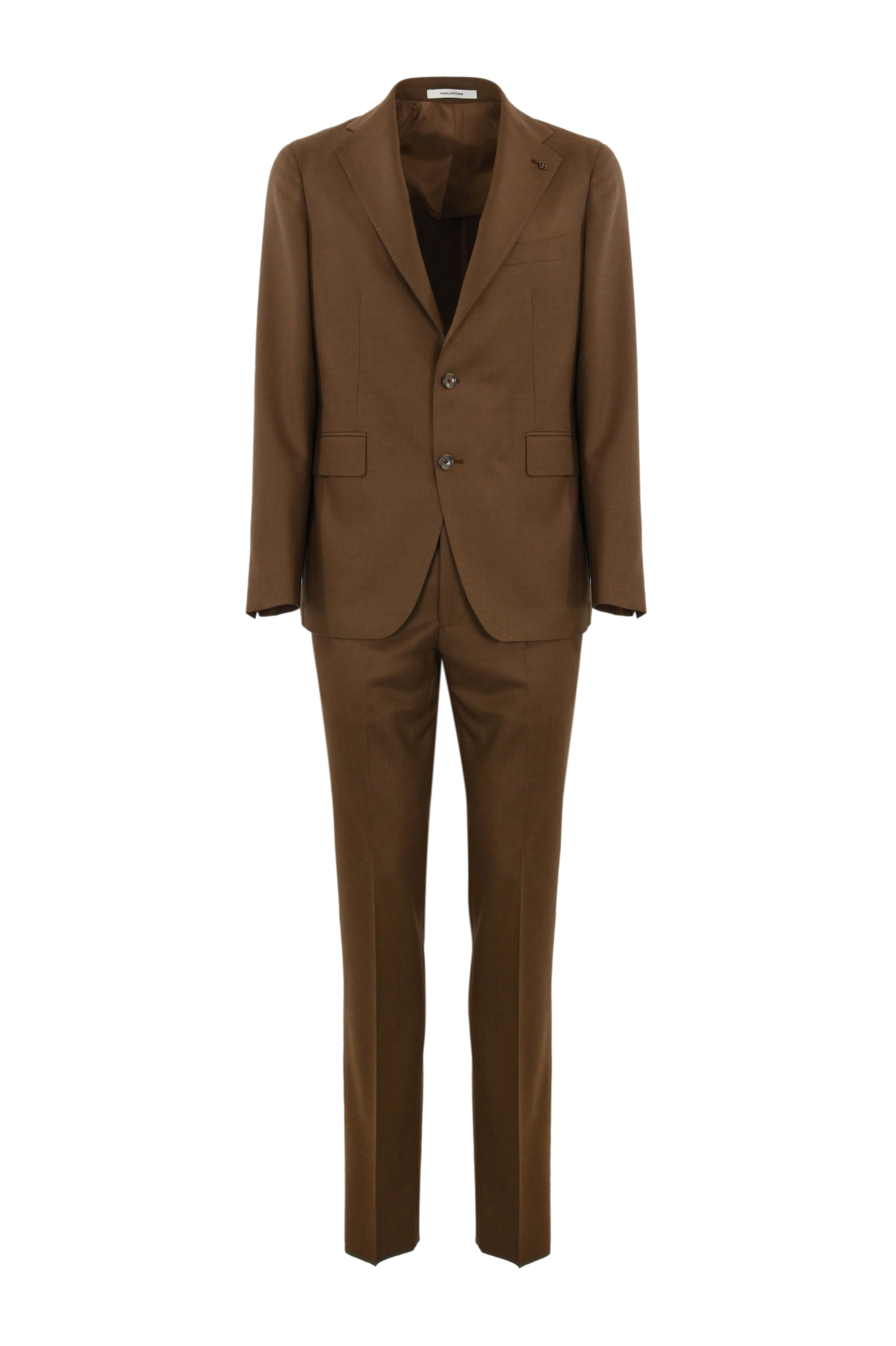 Tagliatore Single-breasted Brown Wool Suit | italist, ALWAYS LIKE