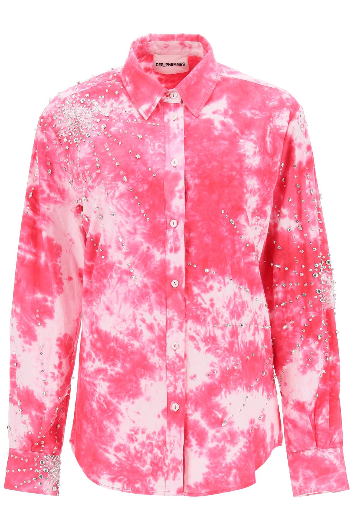 Des Phemmes Tie-Dye Embroidered Denim Shirt