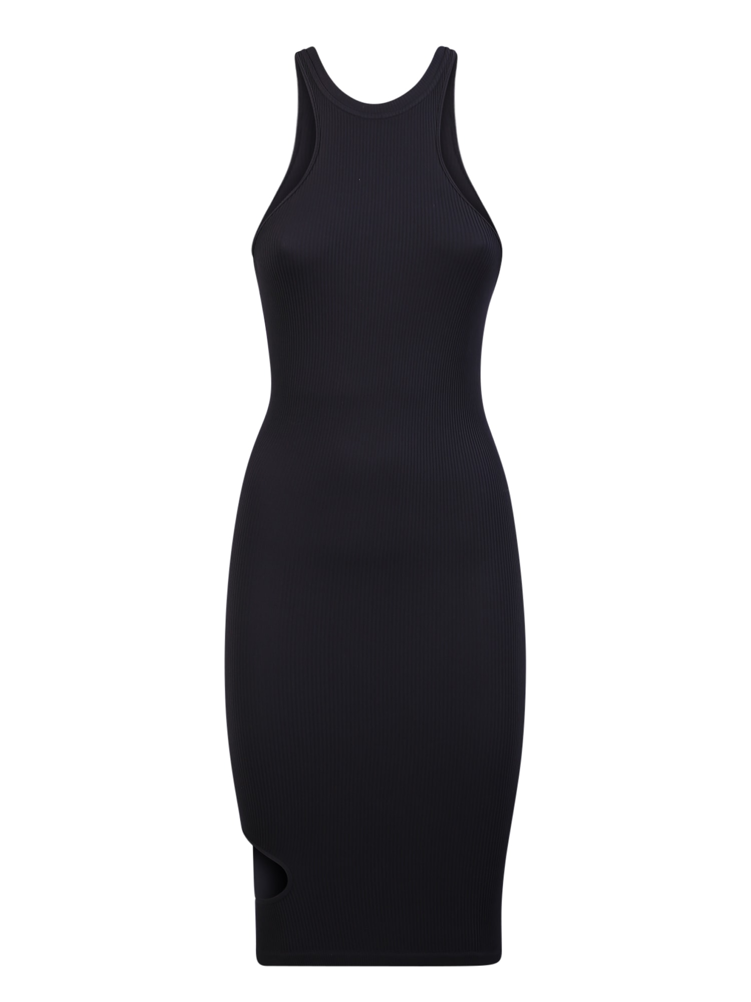 black close-fitting stretch dress