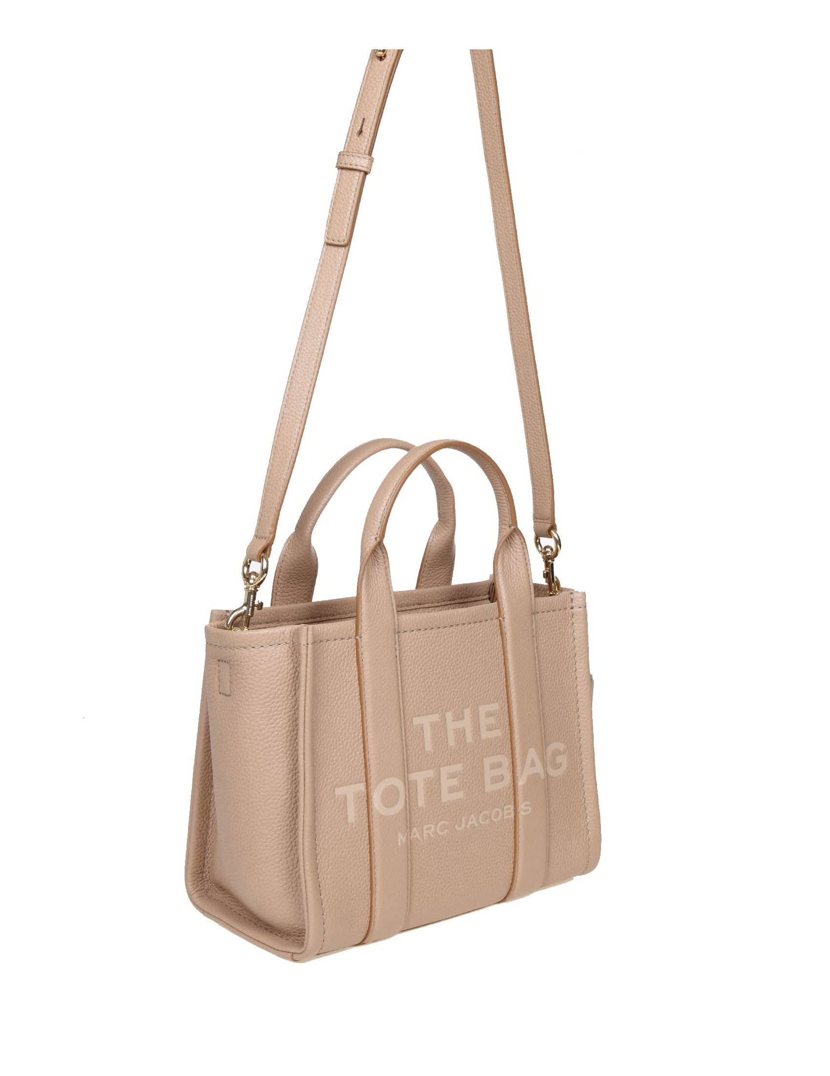 MARC JACOBS Shopper THE SMALL TOTE BAG LEATHER in camel