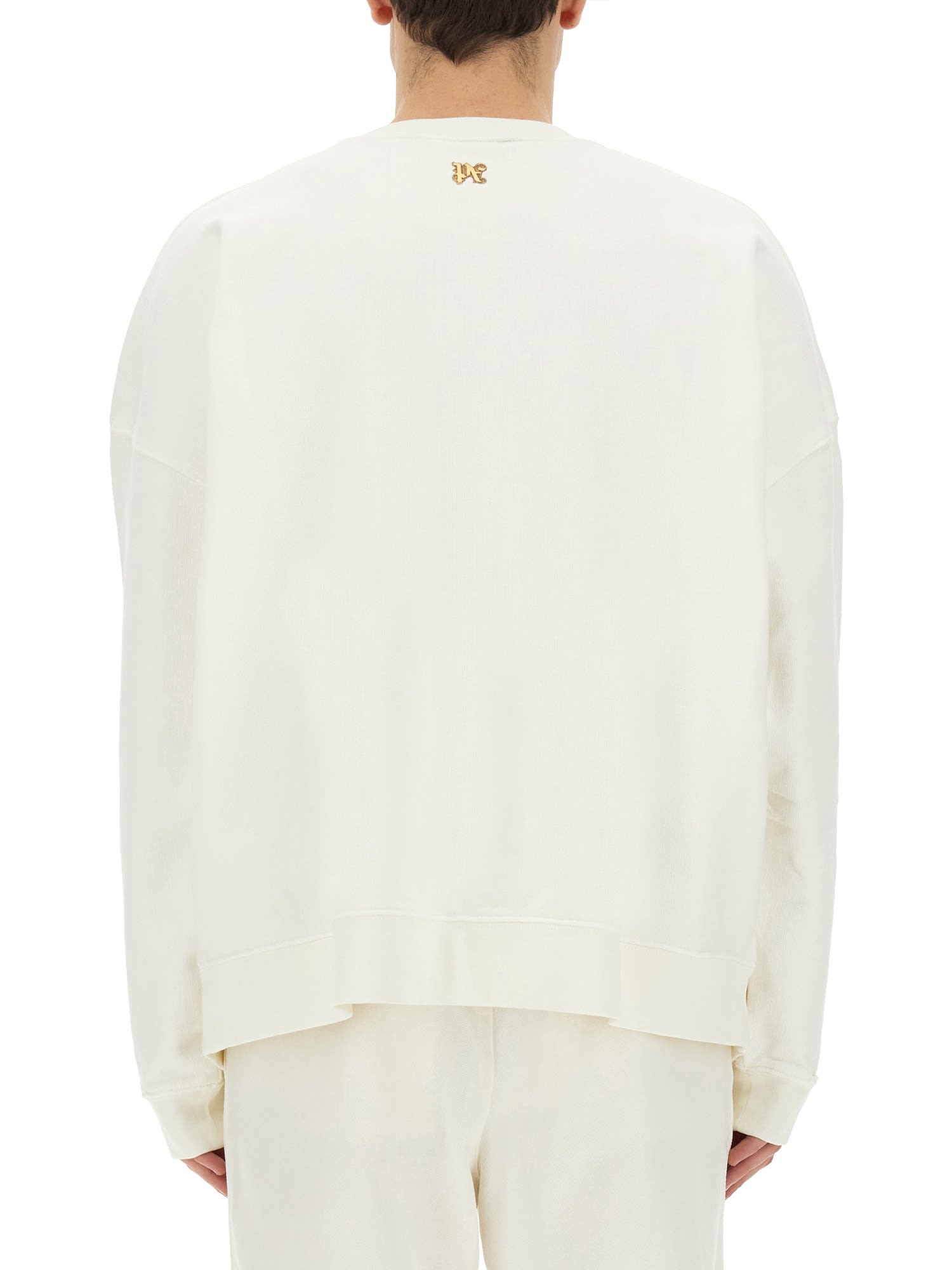 スウェット・トレーナー PALM ANGELS 'Burning monogram' sweatshirt White Palm Angels Burning Monogram Sweatshirt | italist