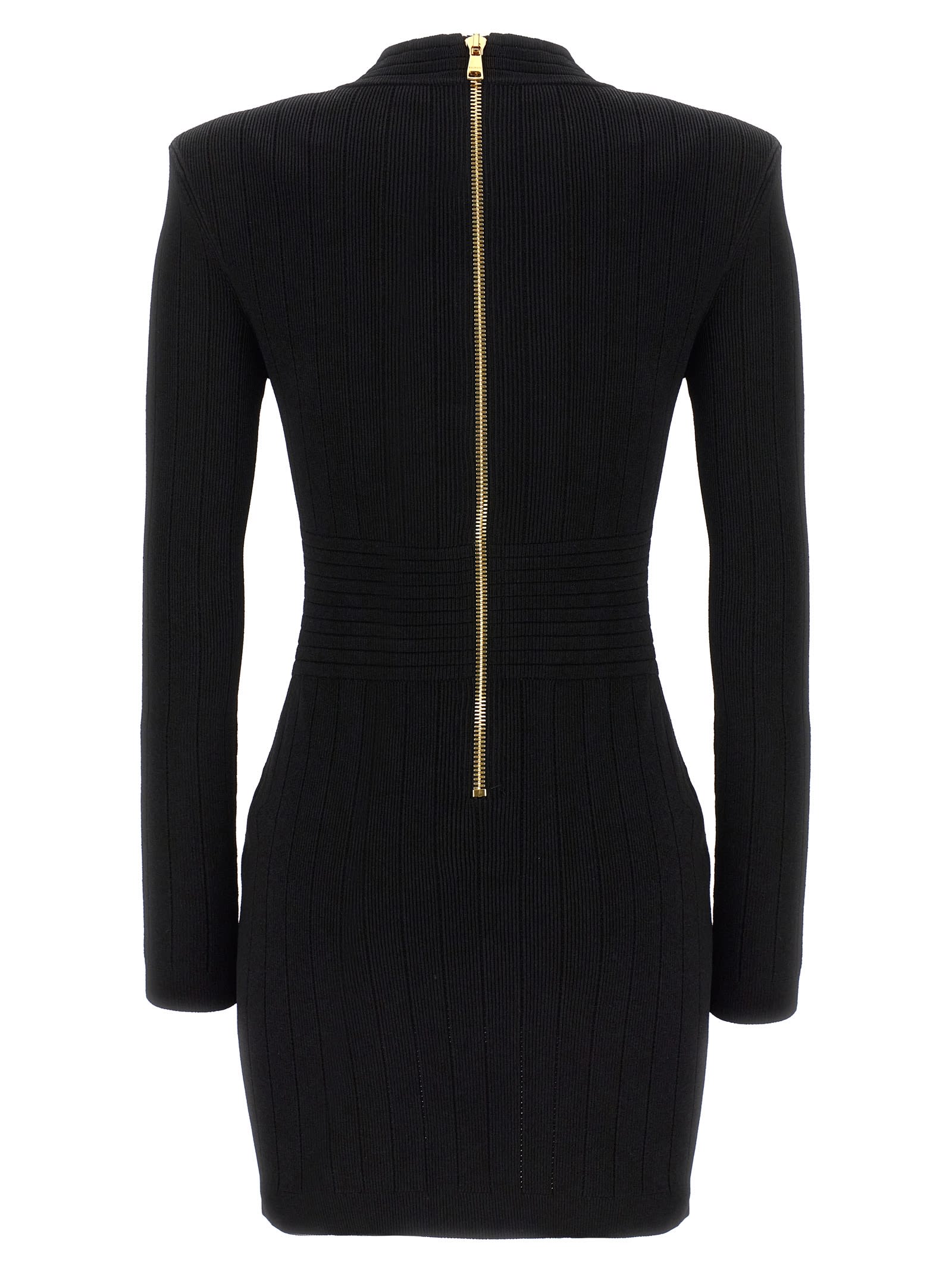 【送料&関税込】Balmain Logo Button Ribbed Dress Balmain Logo Button Ribbed Dress | italist
