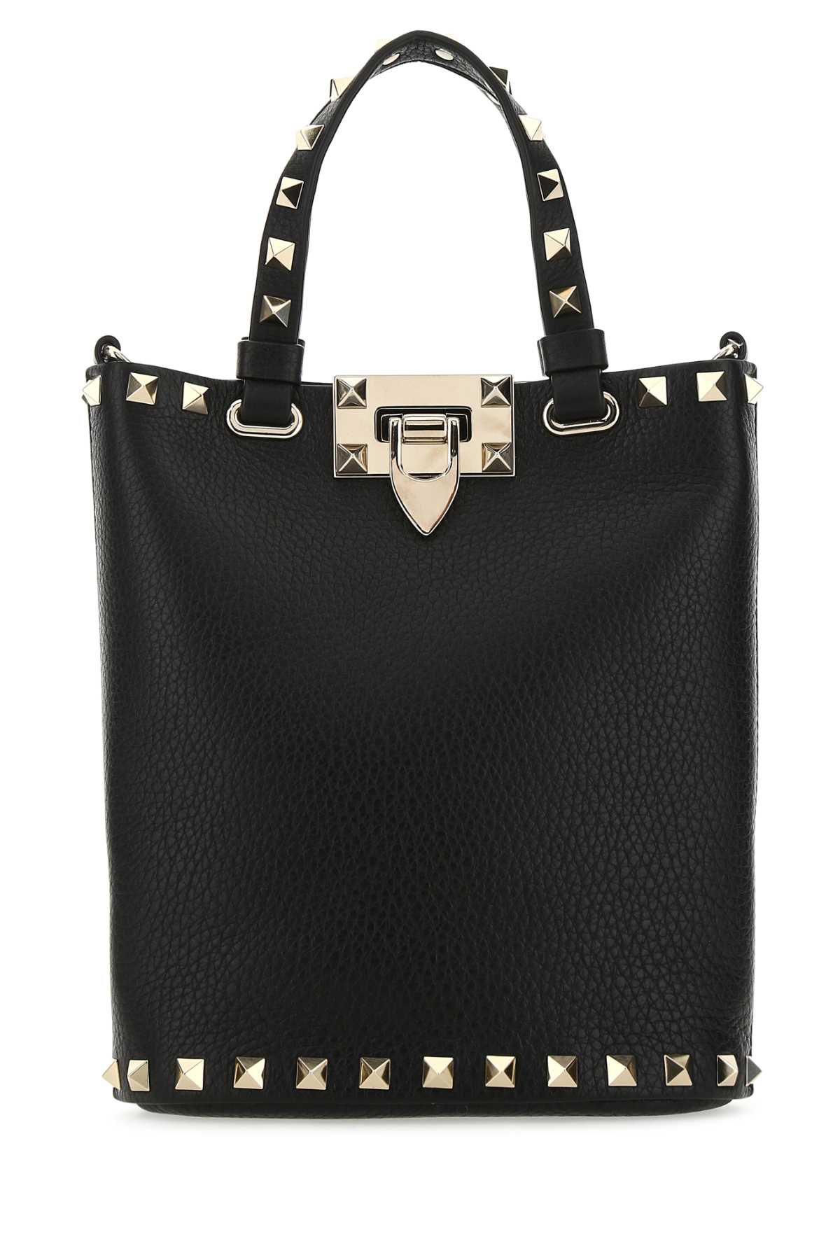 ハンドバッグ Valentino Garavani Black Leather Rockstud Handbag Valentino Garavani Black Leather Rockstud Handbag | italist