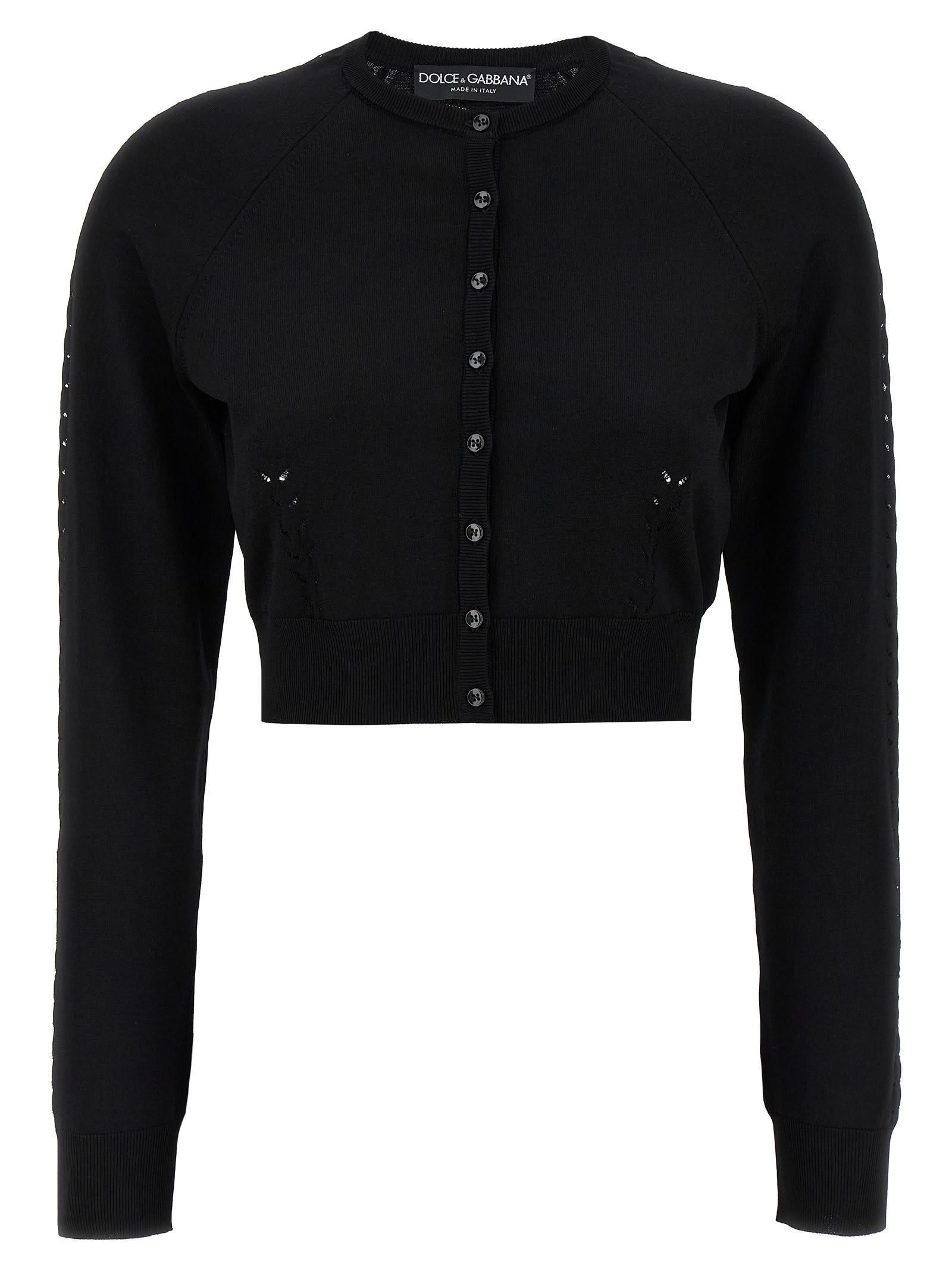 Tシャツ・カットソー Dolce & Gabbana Black viscose blend cardigan Mens Dolce & Gabbana Black Viscose Blend Knit V-Neck