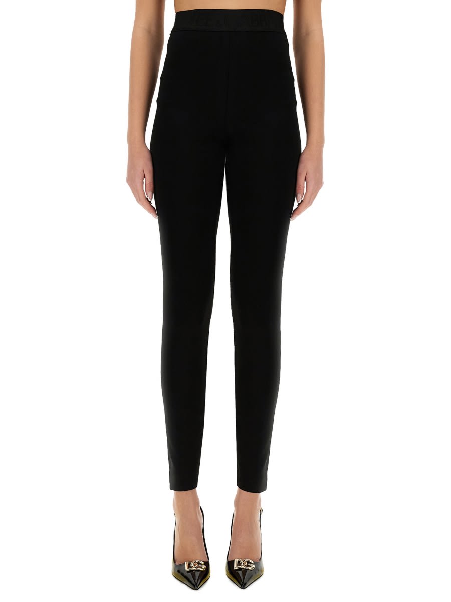 ボトムスその他 Dolce & Gabbana SS25 SLIM FIT LEGGINGS (FTB5TT GDCPIN0000) Dolce&Gabbana Branded Elastic High-Waist Leggings w