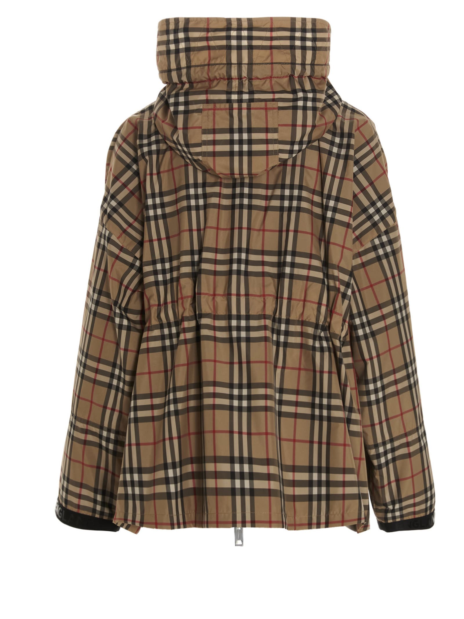 burberry bacton check hooded jacket