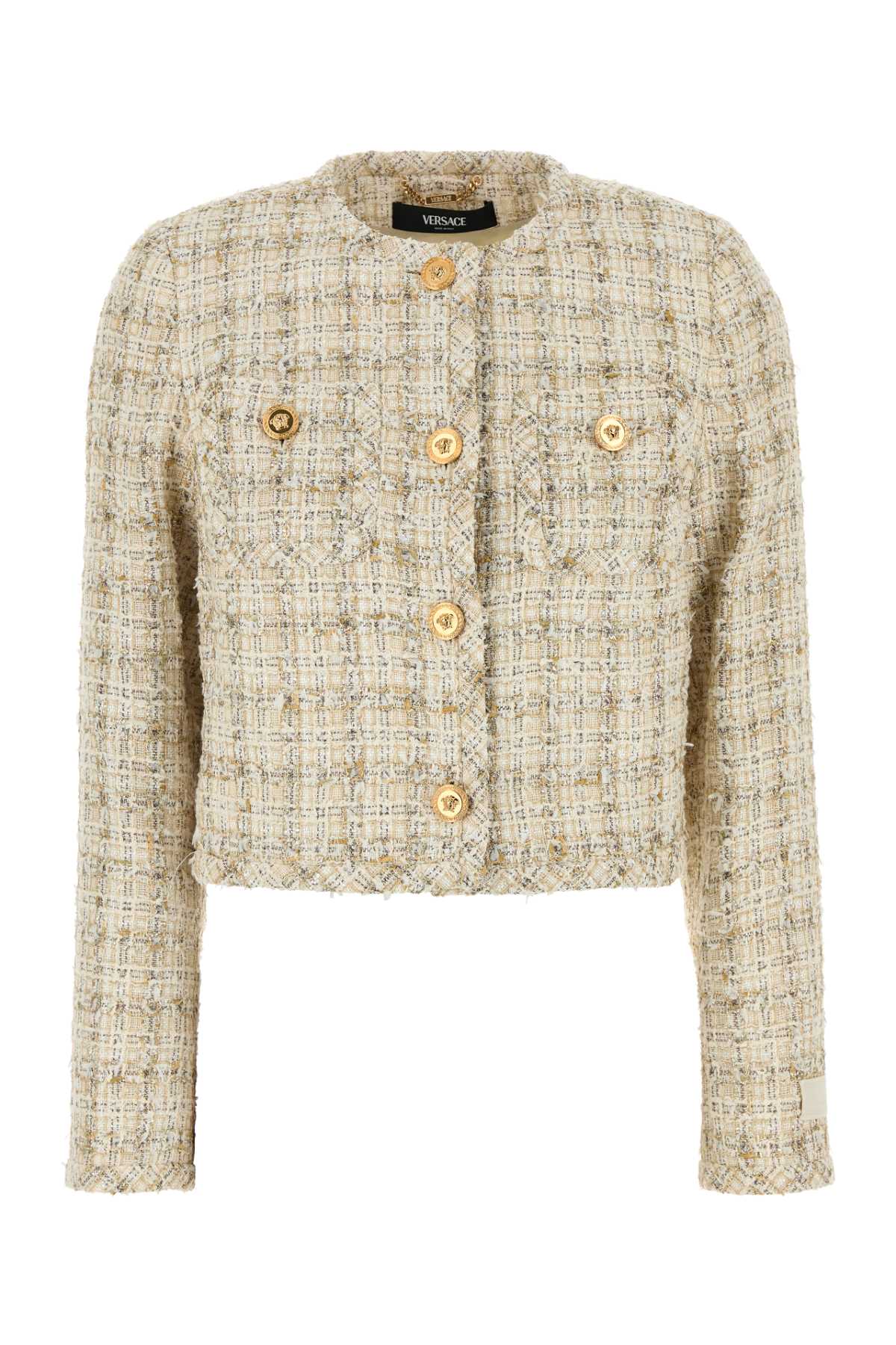 ジャケット VERSACE EMBROIDERED TWEED BLAZER Versace Multicolor Tweed Blazer | italist
