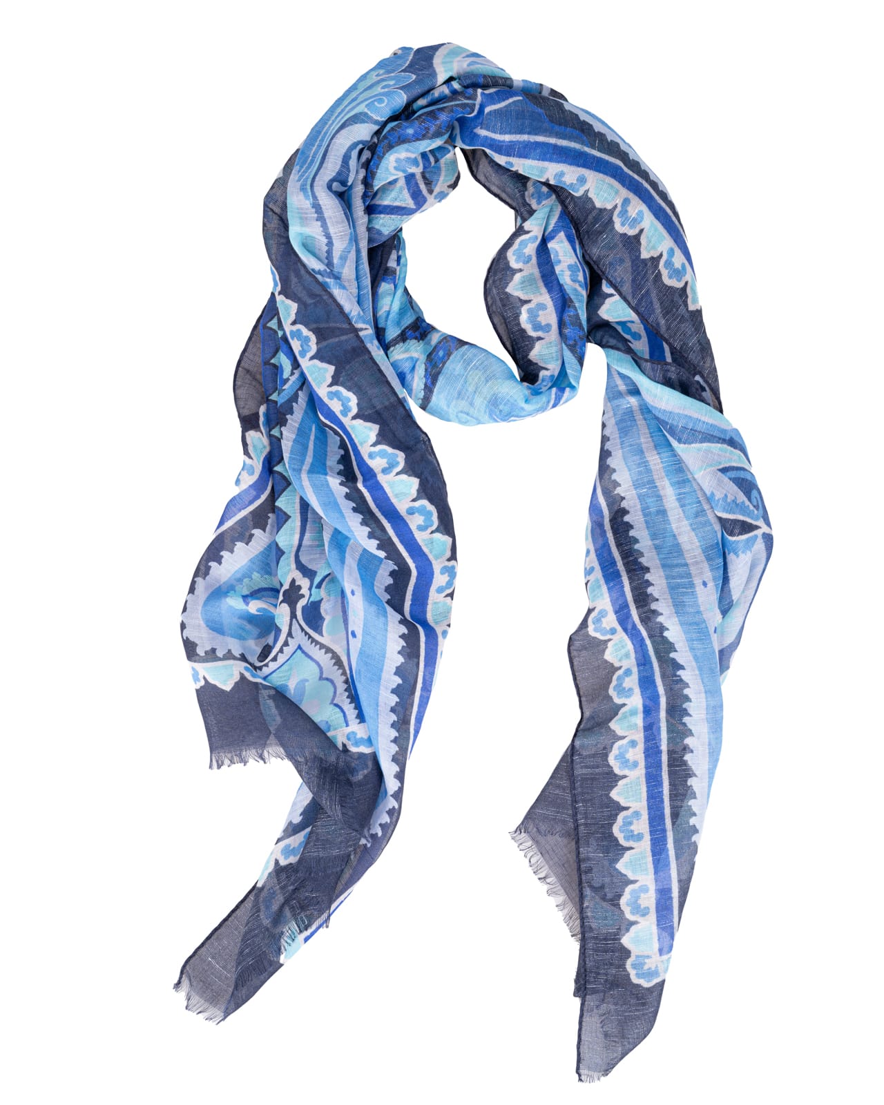 スカーフ ETRO SS25 Scarves (WAXA0006 AK685X0805) Etro Floral Cotton-Blend Scarf | Saks Fifth Avenue