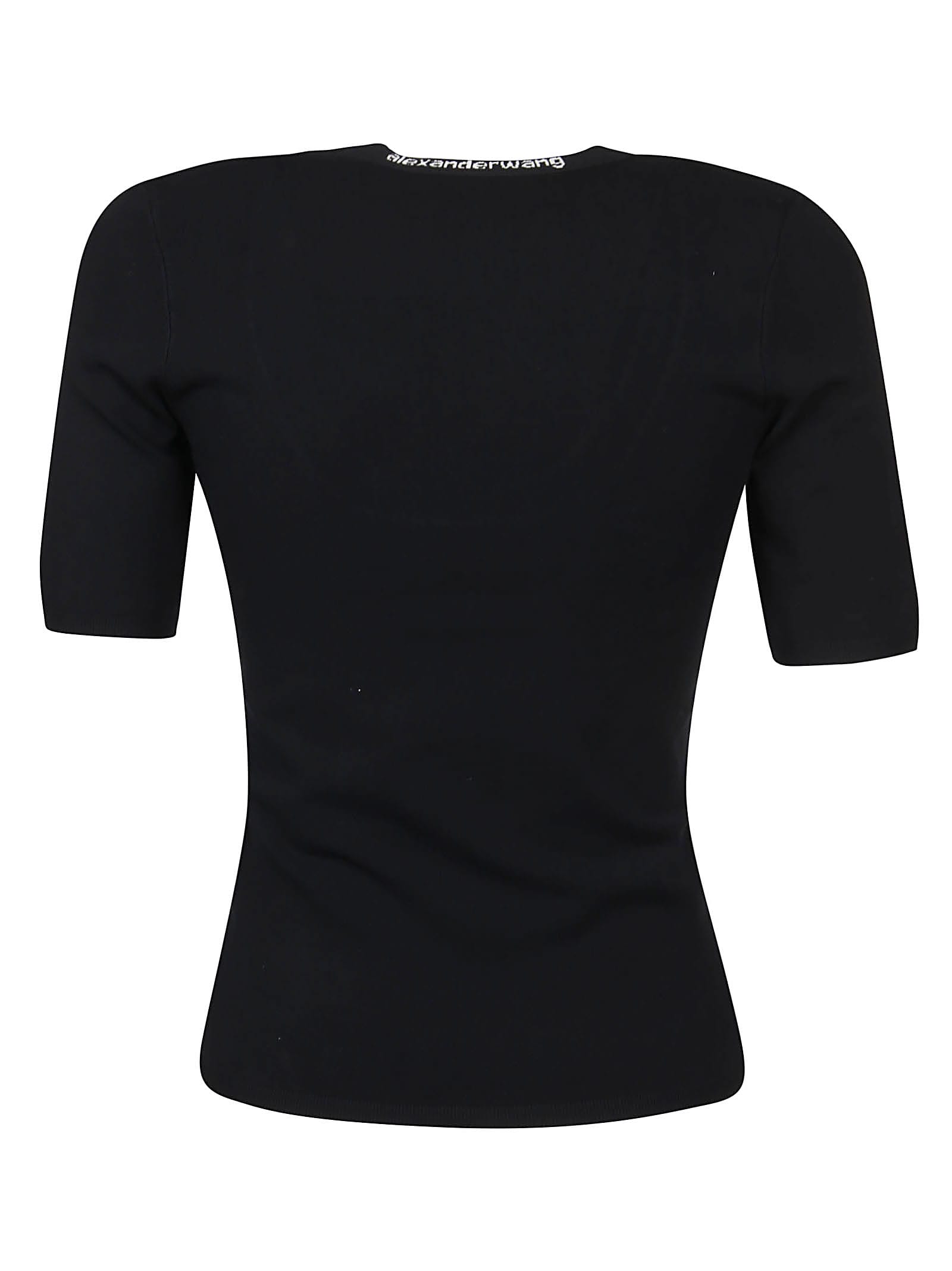 T by Alexander Wang Logo Jacquard Trims Bodycon T-shirt