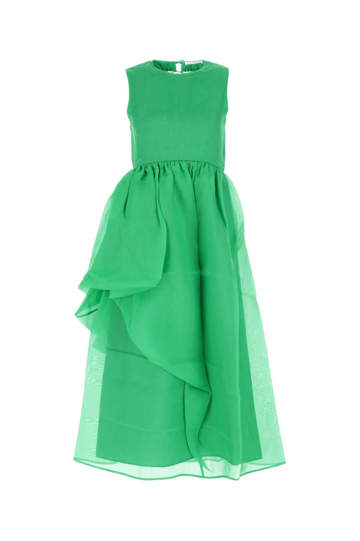 green cotton blend dress