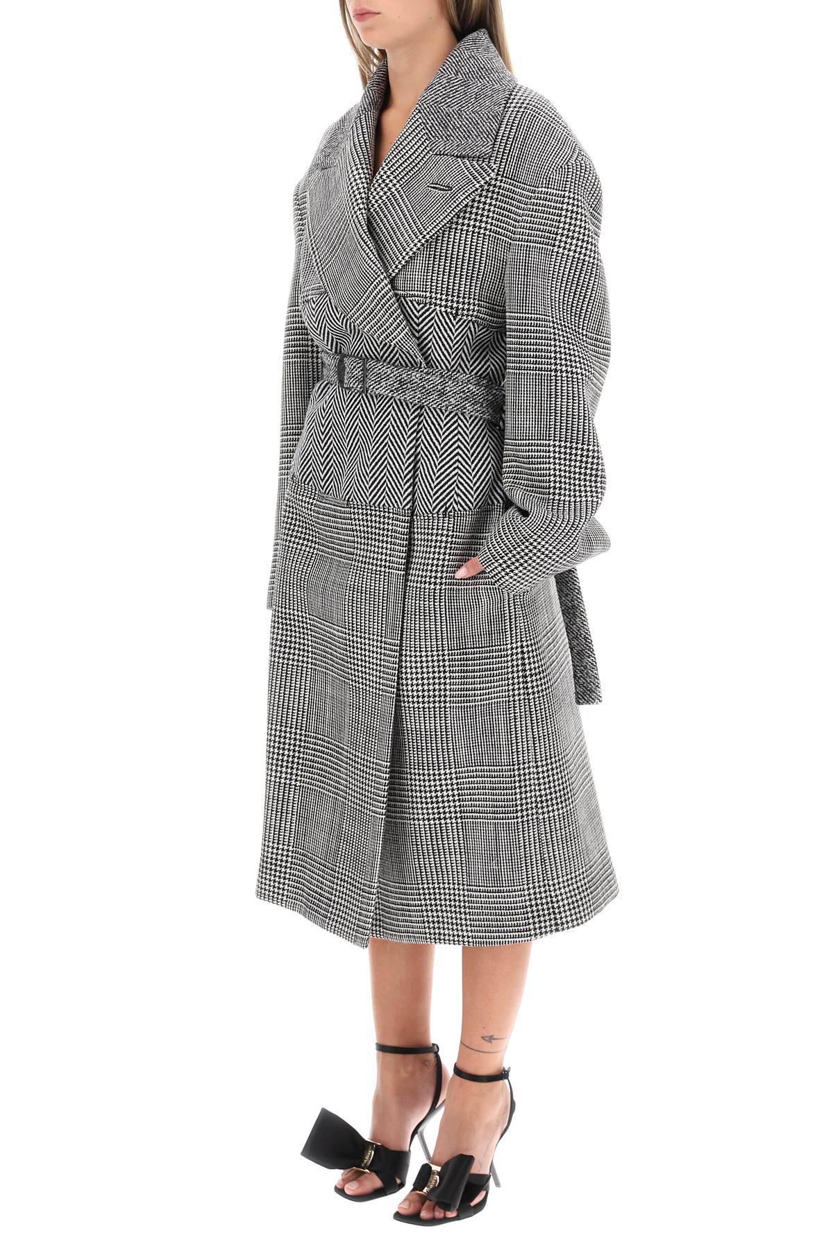 コート TOM FORD FW23 WOOL PATCHWORK COAT (CP1579_FAX1083XLBAW) Tom Ford WOOL PATCHWORK COAT MULTICOLOUR 40 - Coats
