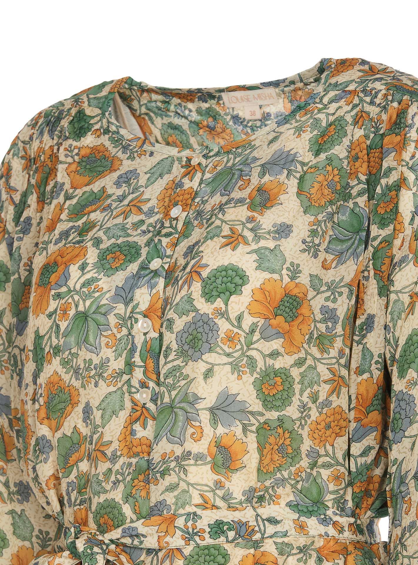 Louise Misha Shana Floral-print Shirt Dress In Green