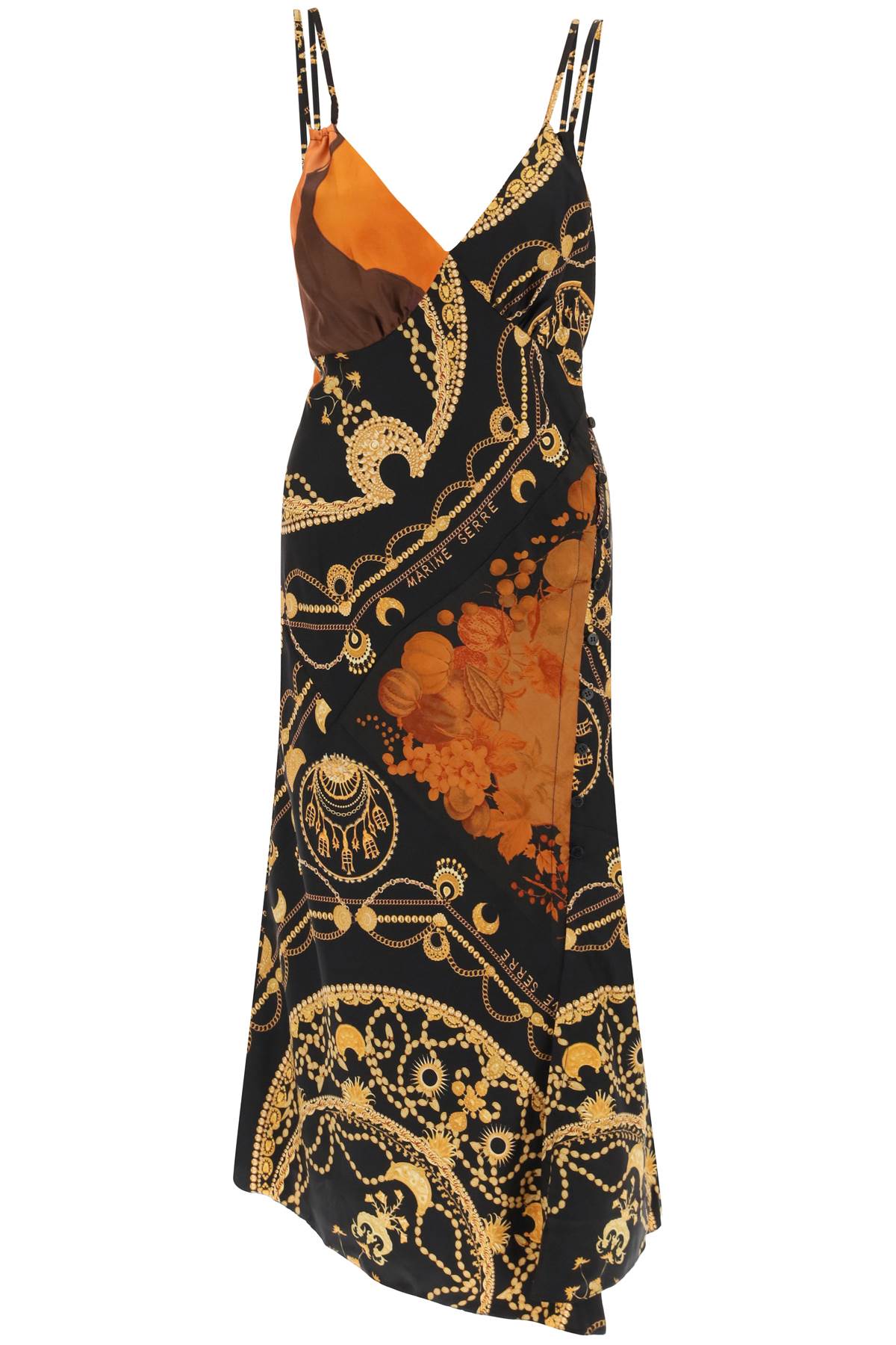 printed silk midi dress