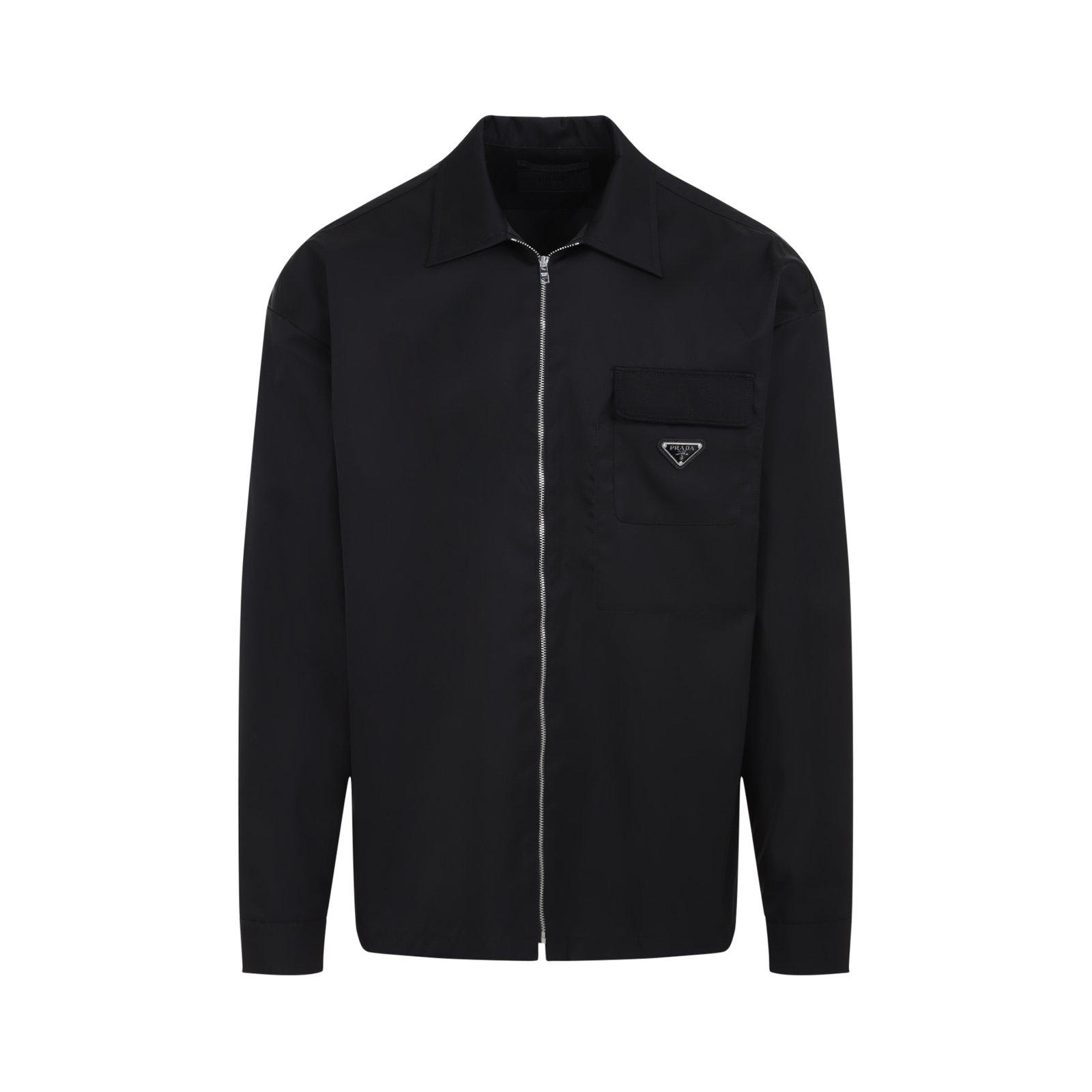 【関税込み】prada LOGO SHIRT Prada Cotton T-Shirt with Enameled Metal Triangle Logo (US