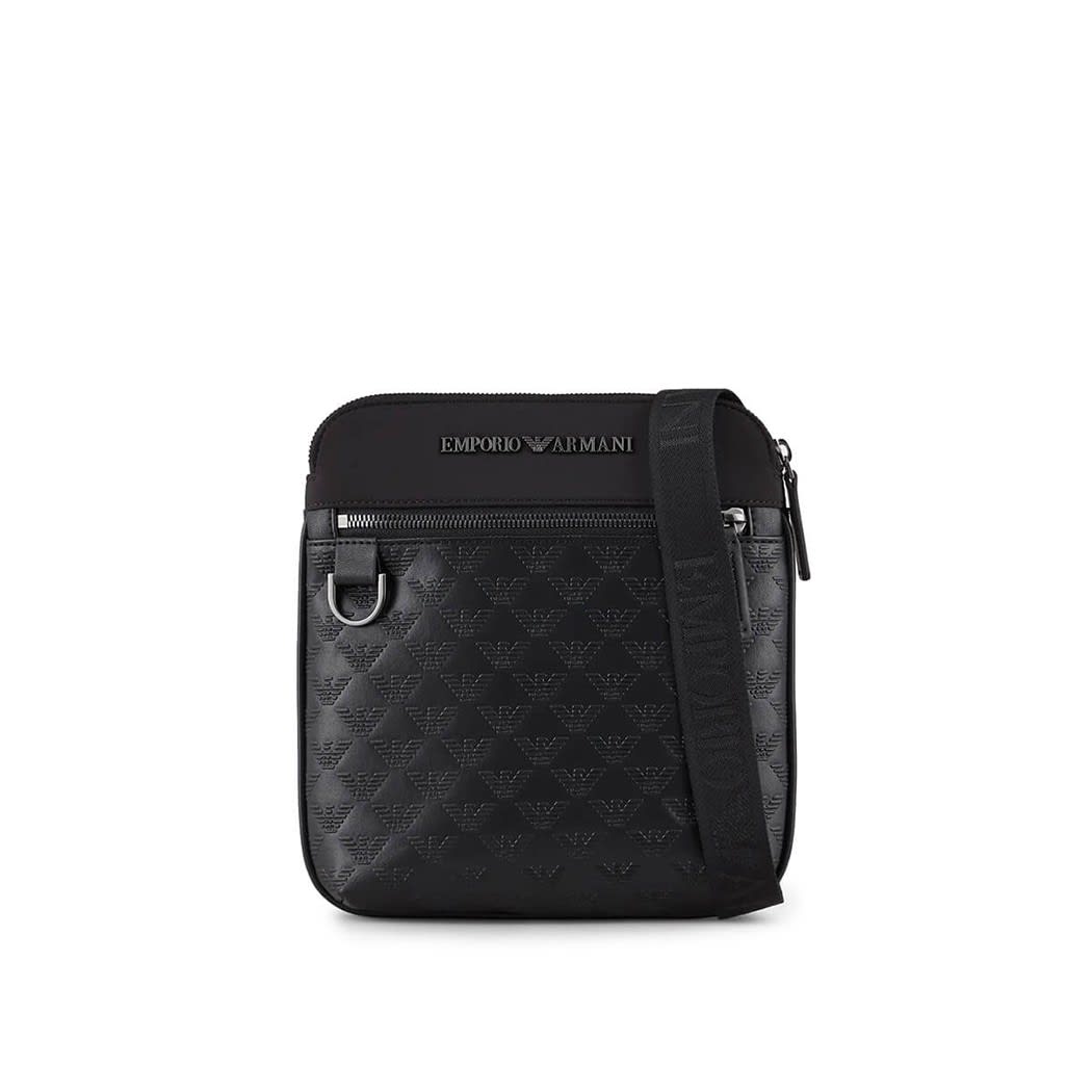 emporio armani eagle crossbody bag in black