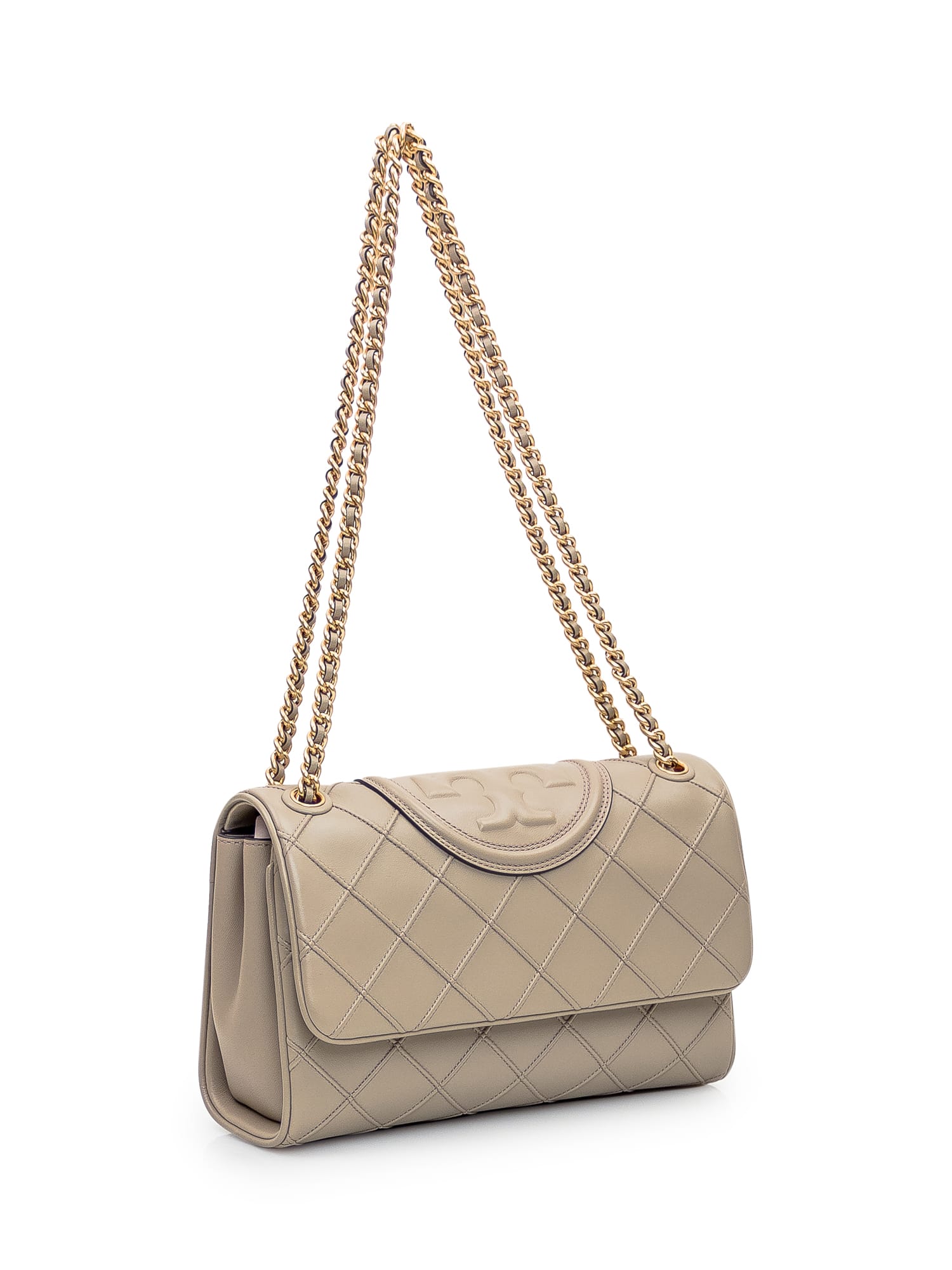 ★関税込み★ Tory Burch Beige Leather Fleming Crossbody Bag Tory Burch 'fleming' Leather Crossbody Bag Nude | italist
