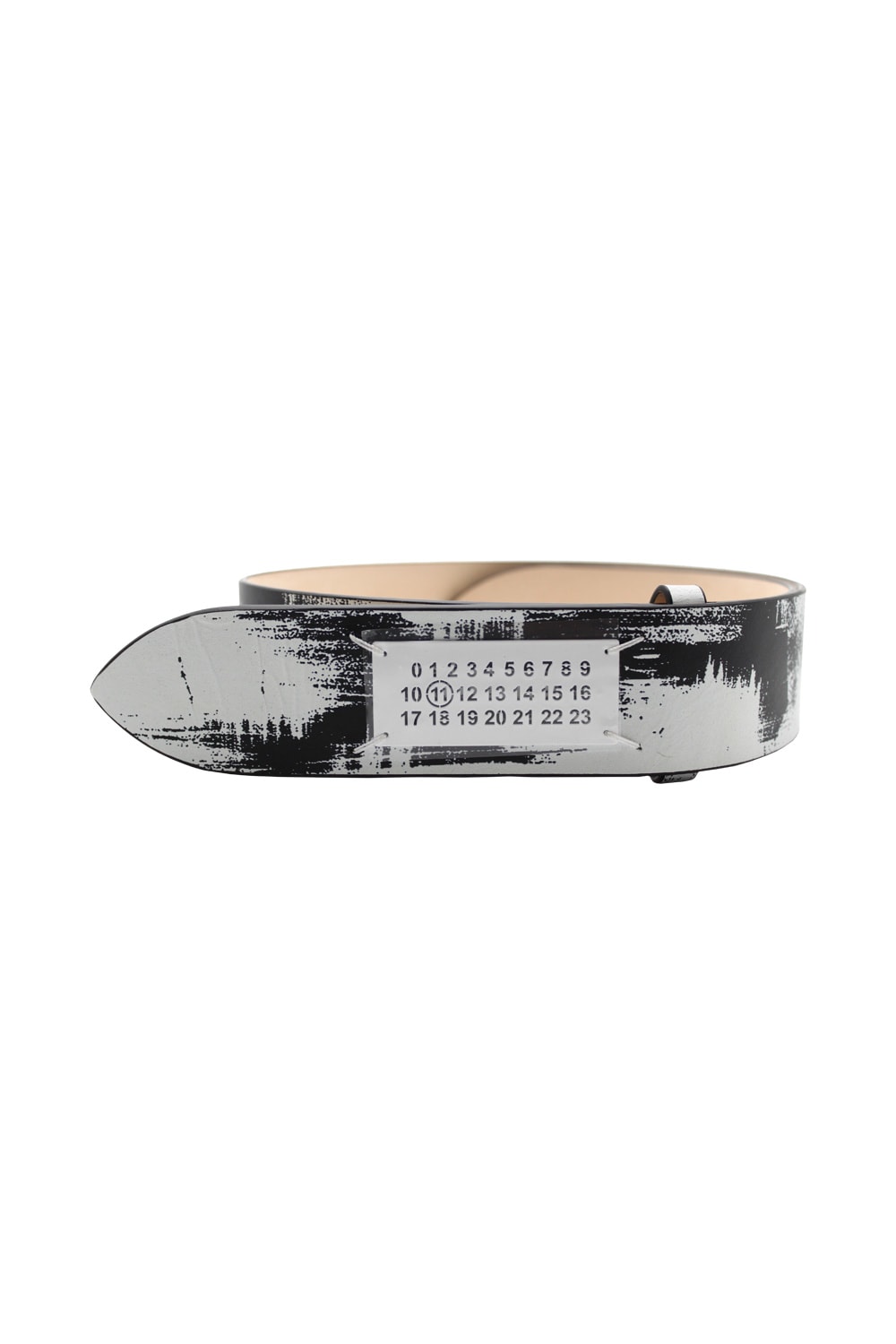 【送料&関税込】Maison Margiela Signature Tag Belt In Painte Maison Margiela Signature Tag Belt In Painted Leather