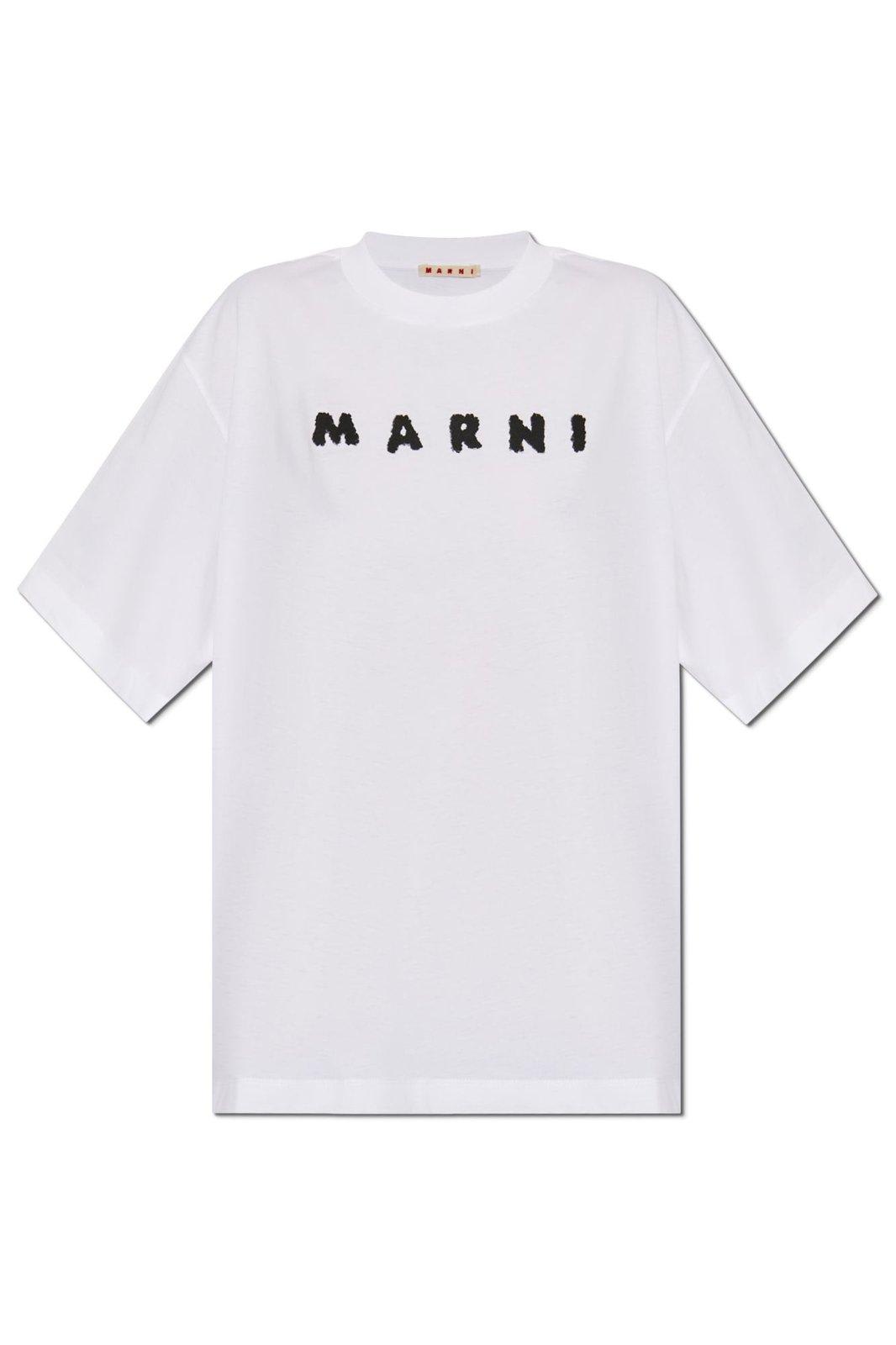 MARNI 半袖Tシャツ T-SHIRT WITH MARNI SCRIBBLED LOGO marni-Scribble-Logo-T-Shirt-