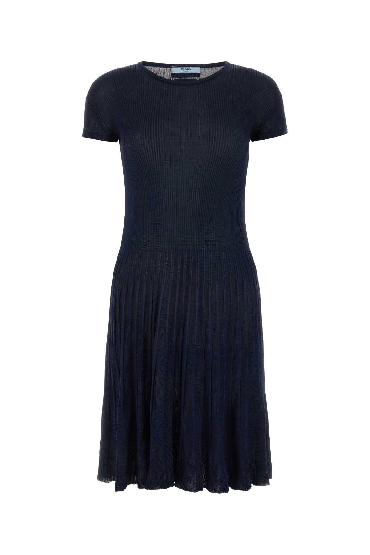 midnight blue silk blend dress