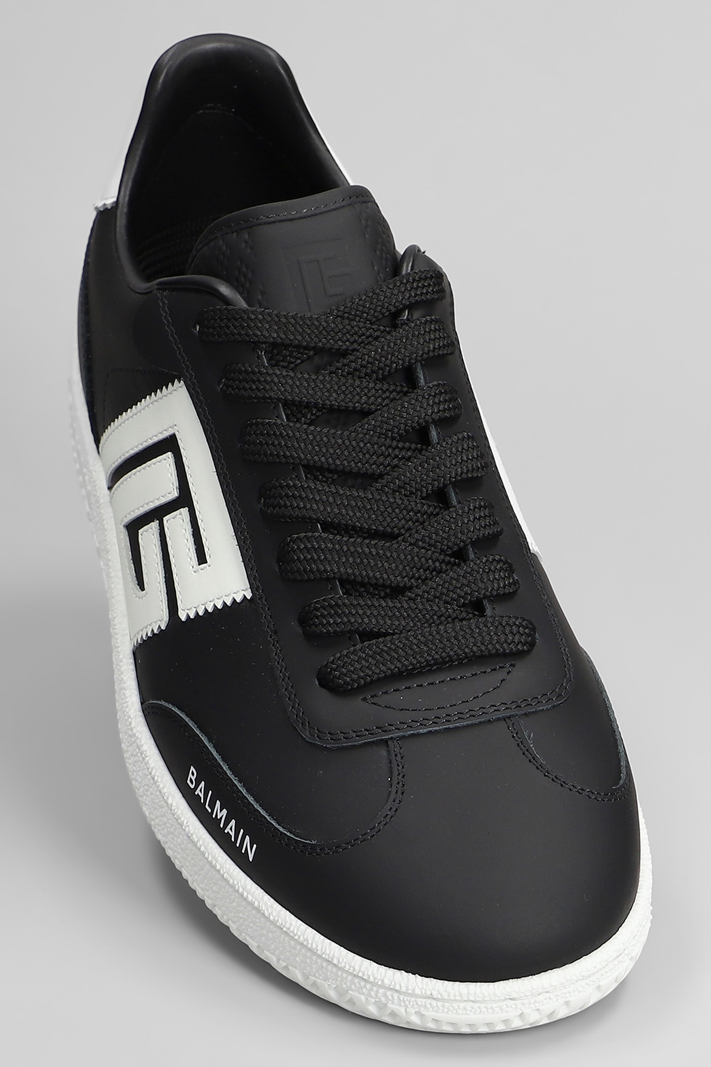 Balmain Swan Sneakers In Black Leather | italist