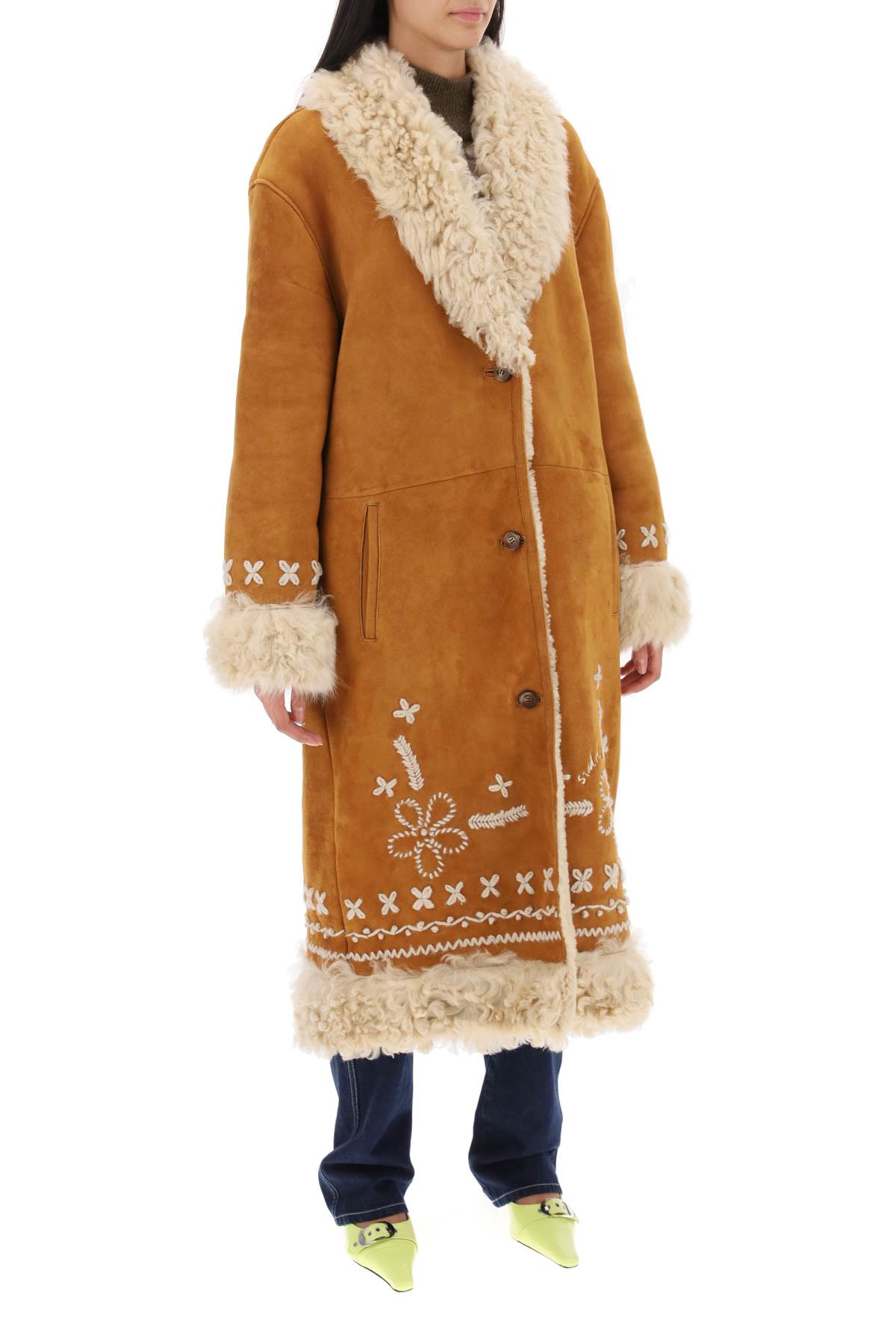 Shearling Long Coat Monogram