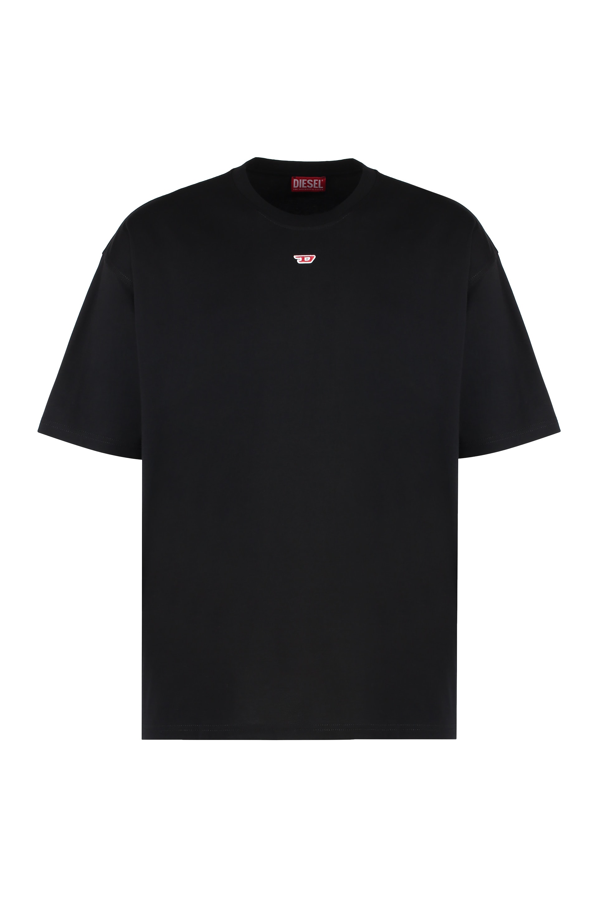 DIESEL｜ (A14929 0GRAI 9XX) Women's T-shirt with embroidered D patch | Black | Diesel