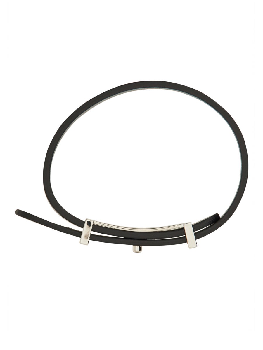 ブレスレット Paul Smith SS25 BRACCIALE IN PELLE (M1A BRAC NSTRAP 79) Black Braided Leather Bracelet