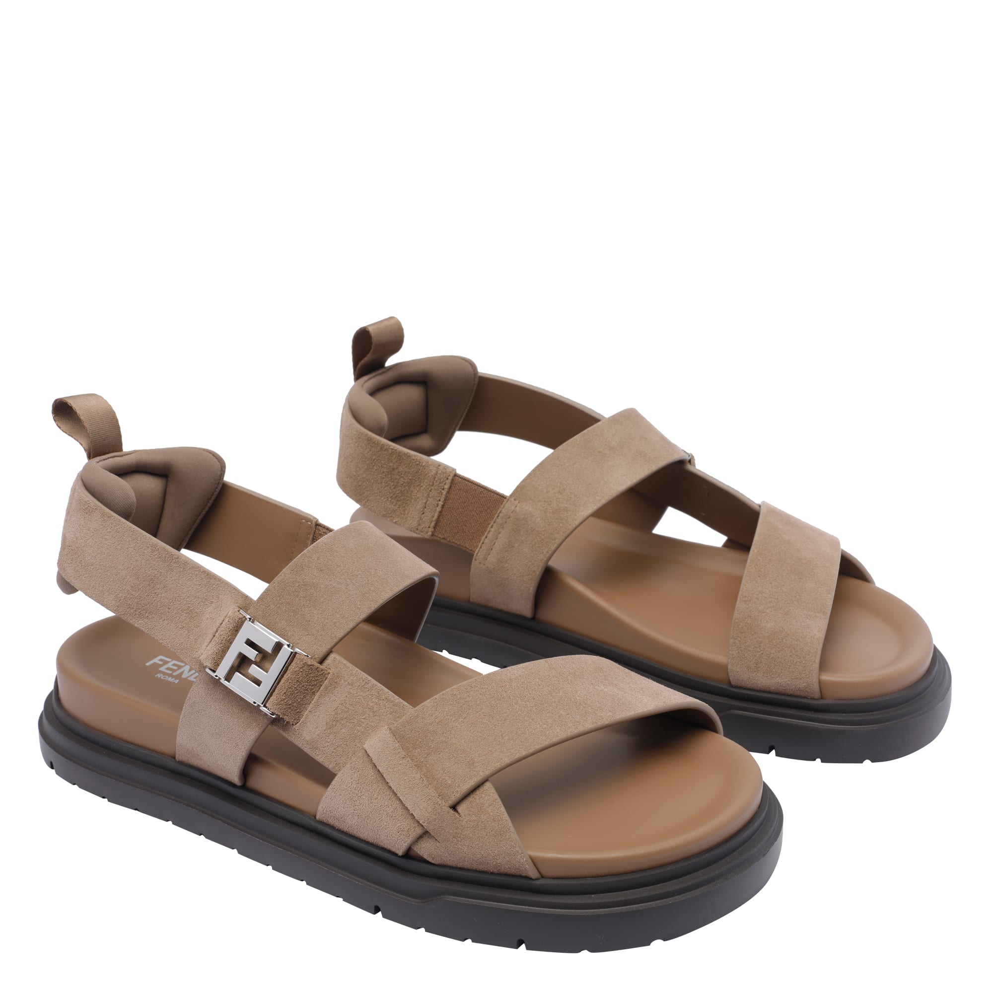 サンダル FENDI FF SUEDE SANDALS FF Sandals Leather Brown | Fendi