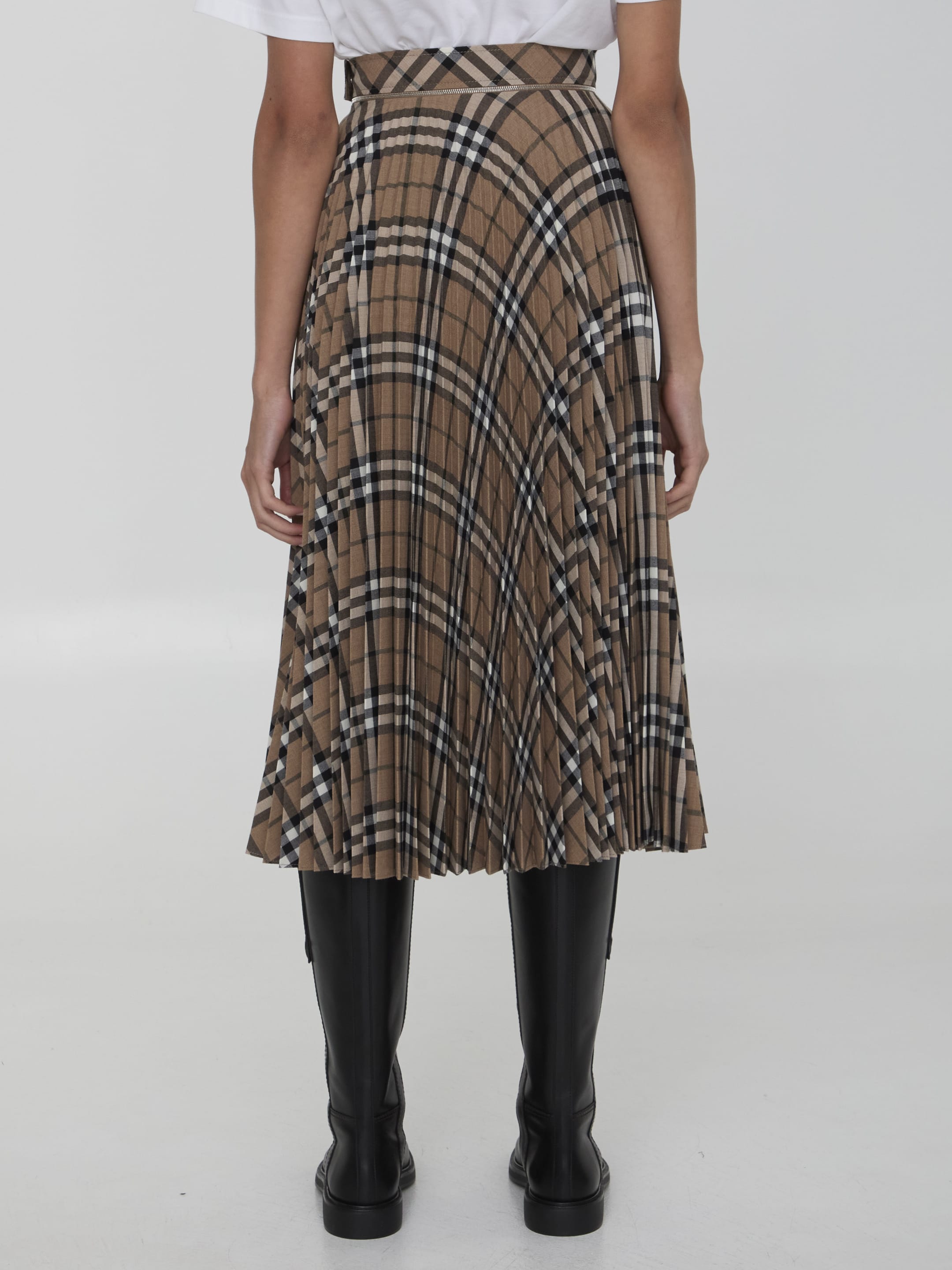【関税&送料込】Burberry Check Pleated Skirt Burberry Check cotton skirt in multicoloured - Burberry Kids