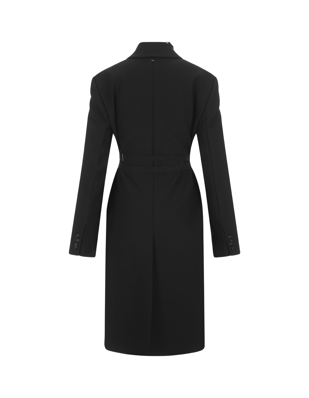 【送料&関税込】SportMax Black Azzorre Coat Cashmere blend wrap coat, black | Sportmax