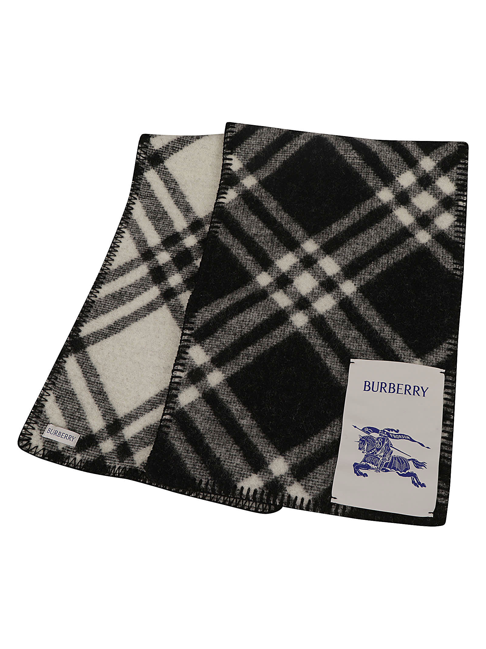 BURBERRY◆Izabelle/S/コットン/ブ?ラック/8030334 Reversible Check TB Belt in Dark birch brown - Women