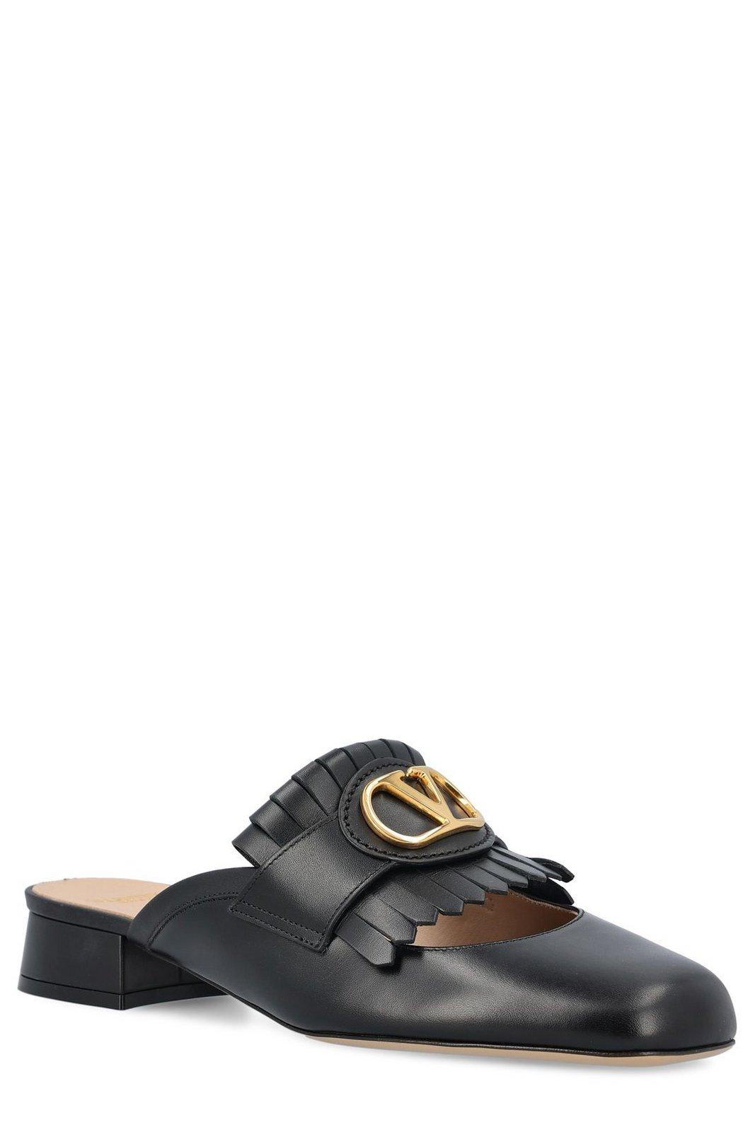Valentino Garavani Vlogo Plaque Square Toe Sandals | italist