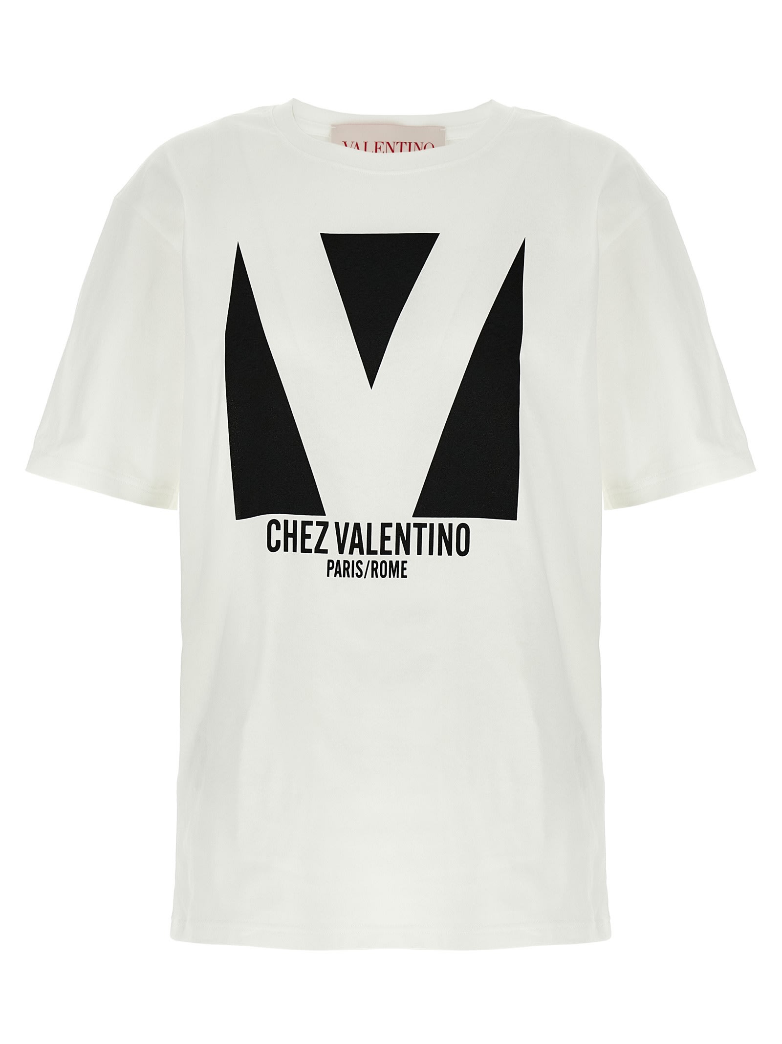 【関税&送料込】Valentino Garavani Cotton T-Shirt With Chez Valentino Garavani 'chez Valentino' T-shirt | italist