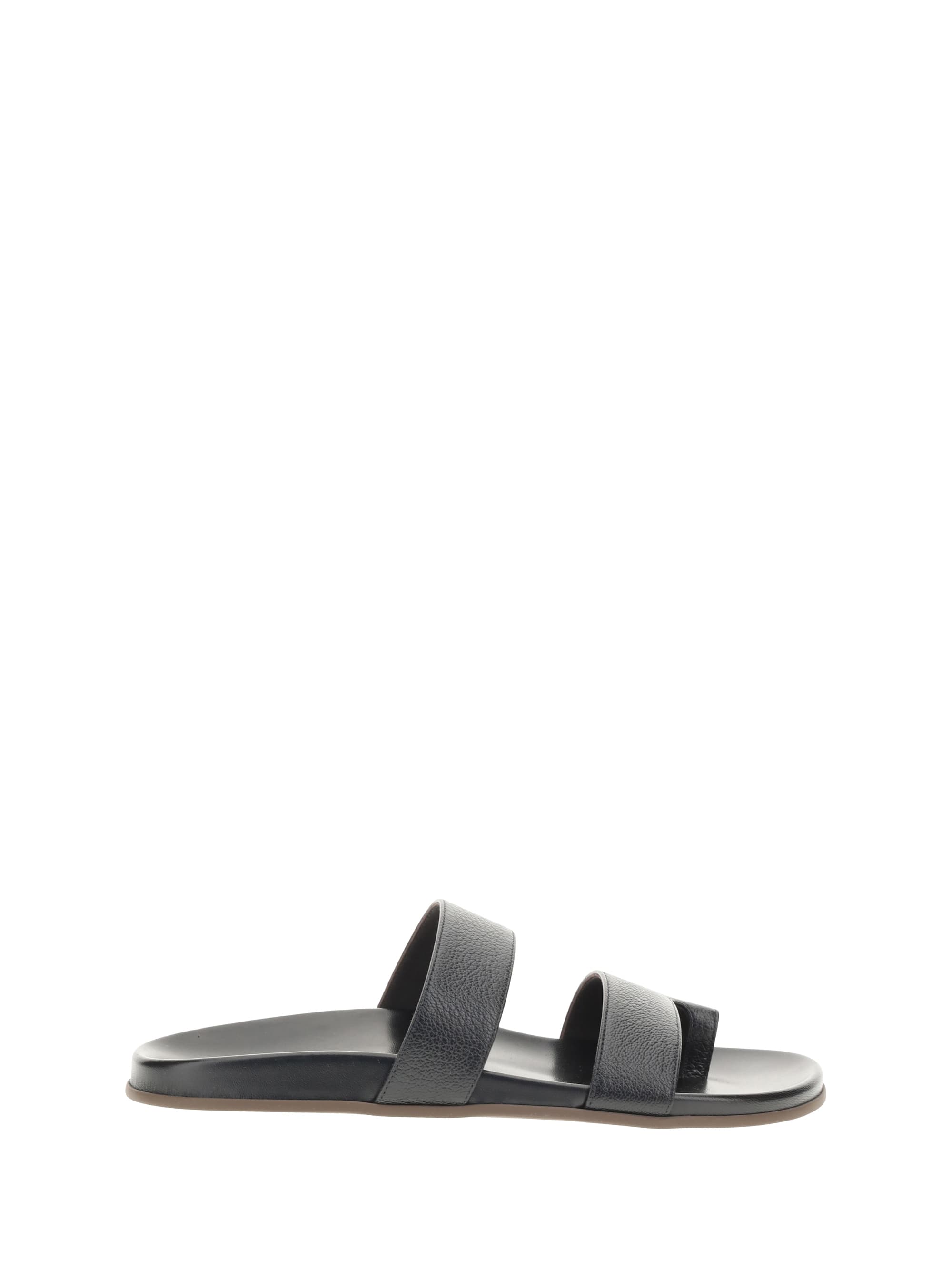 サンダル・ミュール The Row Hugh Sandalo In Black Leather Hugh Sandal Black in Leather – The Row