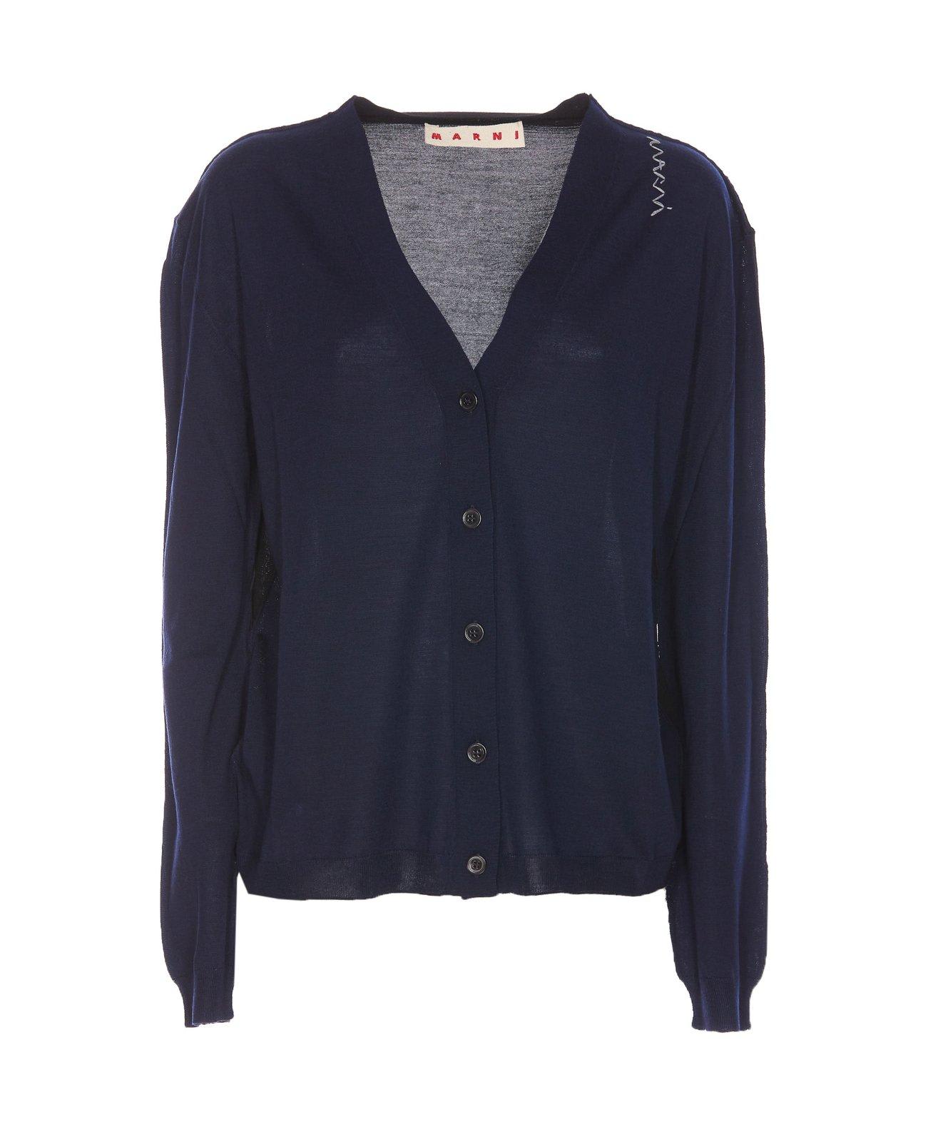 【関税込み】marni Logo embroidery cardigan Marni Logo Embroidered Knit Cardigan | italist