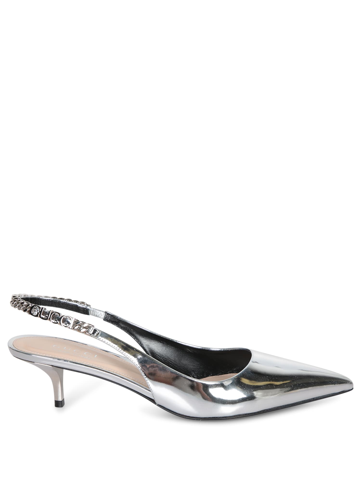 【送料&関税込】Gucci Silver Slingback Signoria Sandal Gucci Silver Slingback Signoria Sandal | italist