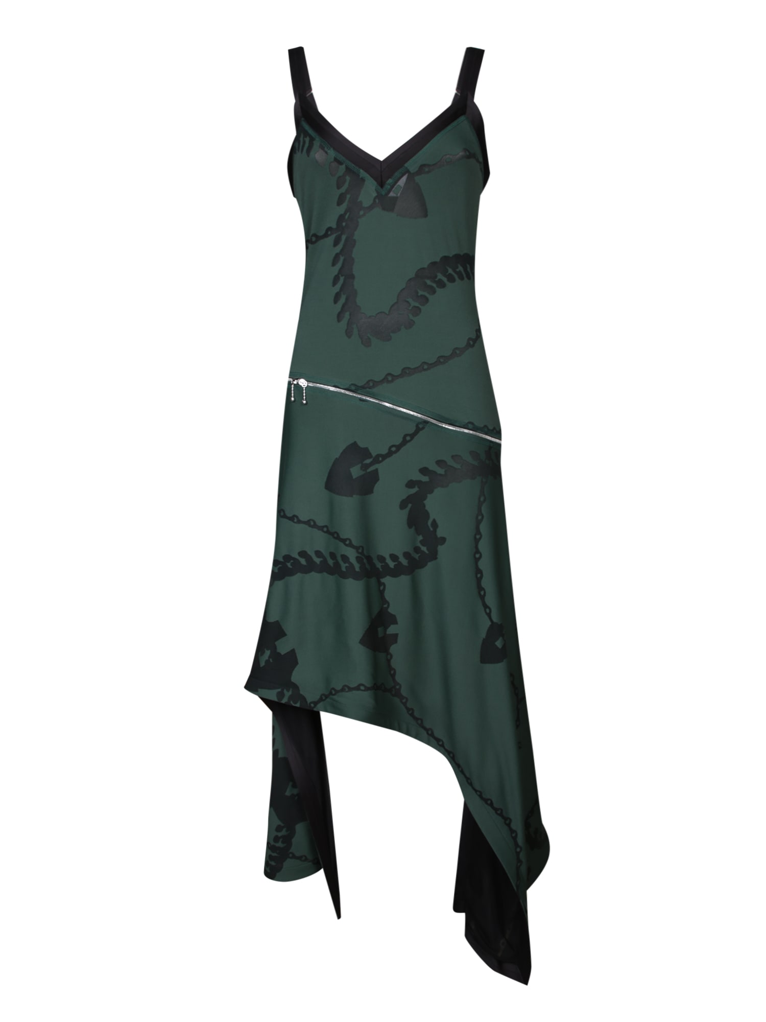 green pattern dress