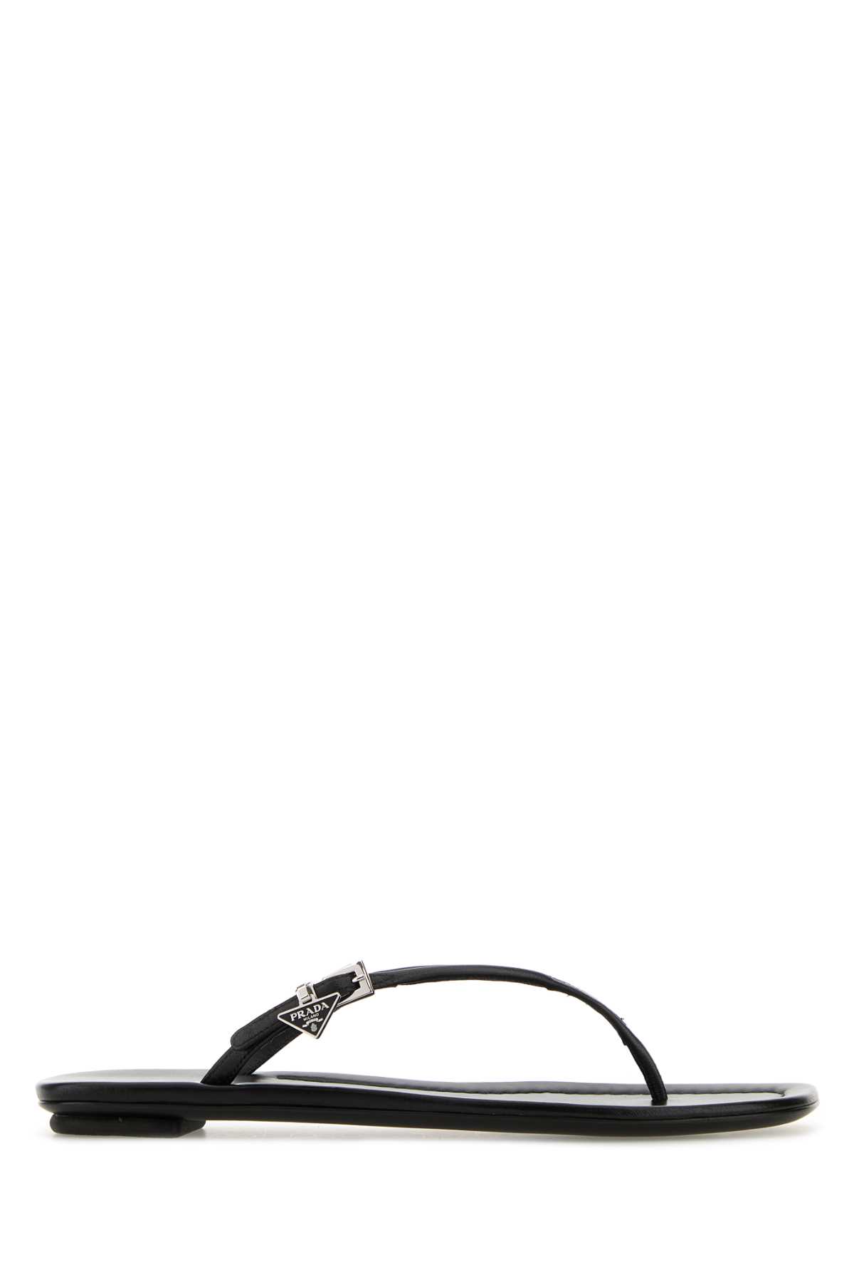 サンダル・ミュール PRADA Black Leather Thong Slippers Prada Black Leather Thong Slippers | italist